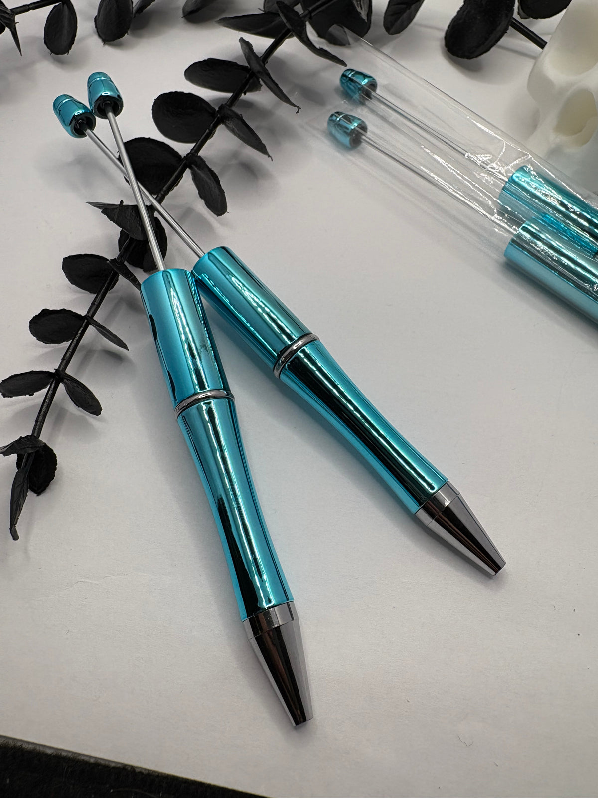 Beadable pen blanks, Beadable black ink, pen for silicone beads, for acrylic beads, pens for crafting, beadable blanks supplies