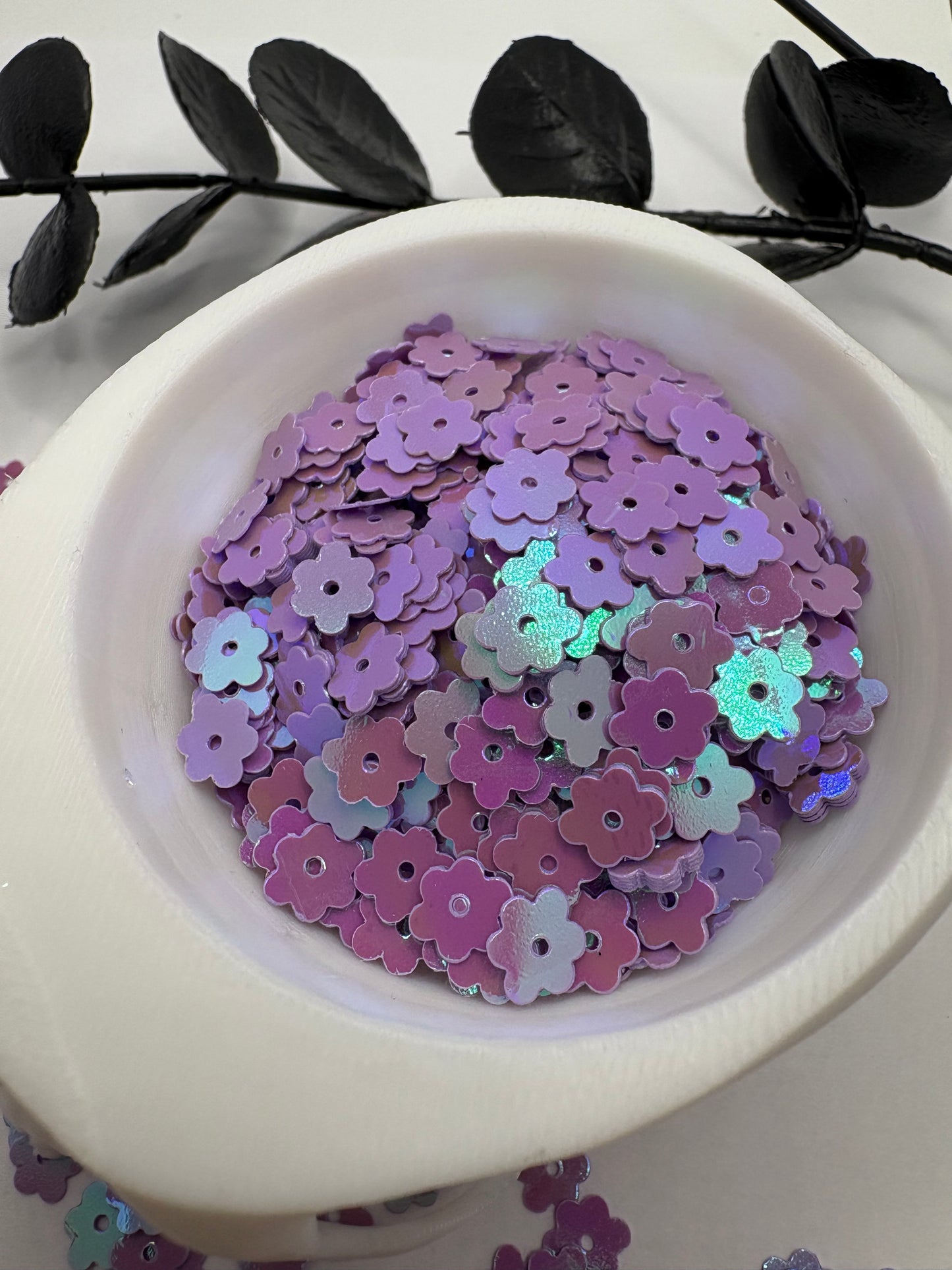 Purple Passion flower sequins, floral sequins, resin fillers, crafting supplies, resin sequins, flower nail accessories .5oz