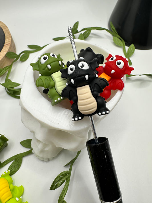 Dragon 3d focal bead, silicone bead, silicone bead for pens, crafting beads, supplies, focal, silicone supply bead 30mm