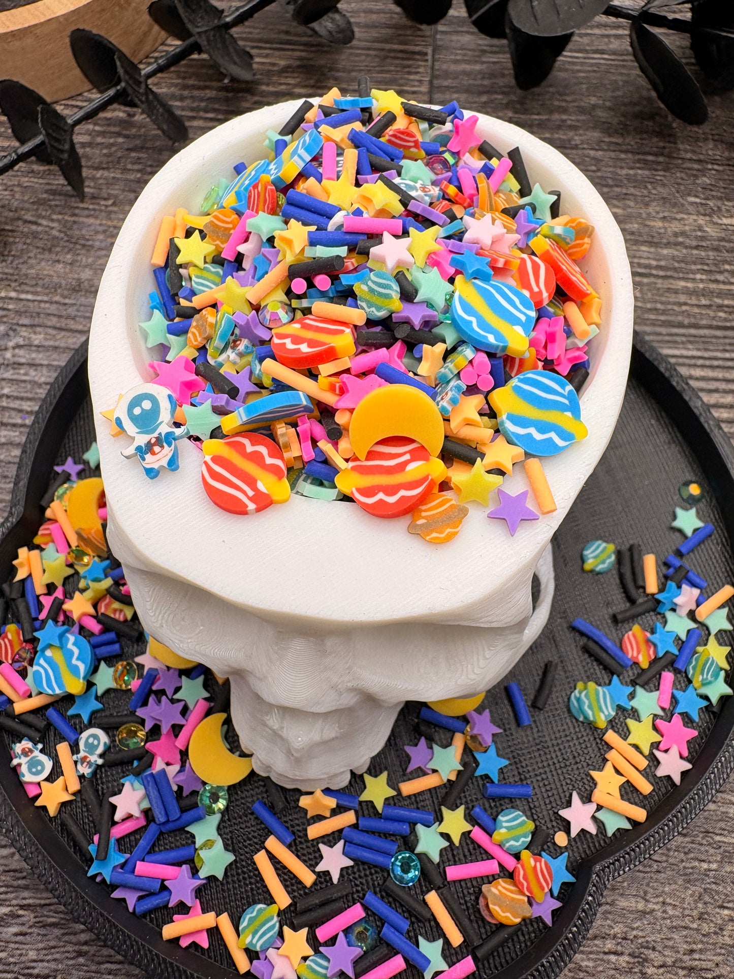 Cosmic Frizzle Filler: Mixed Media clay filler, resin accents, cute shaker fillers, crafting additives 1oz Wt.