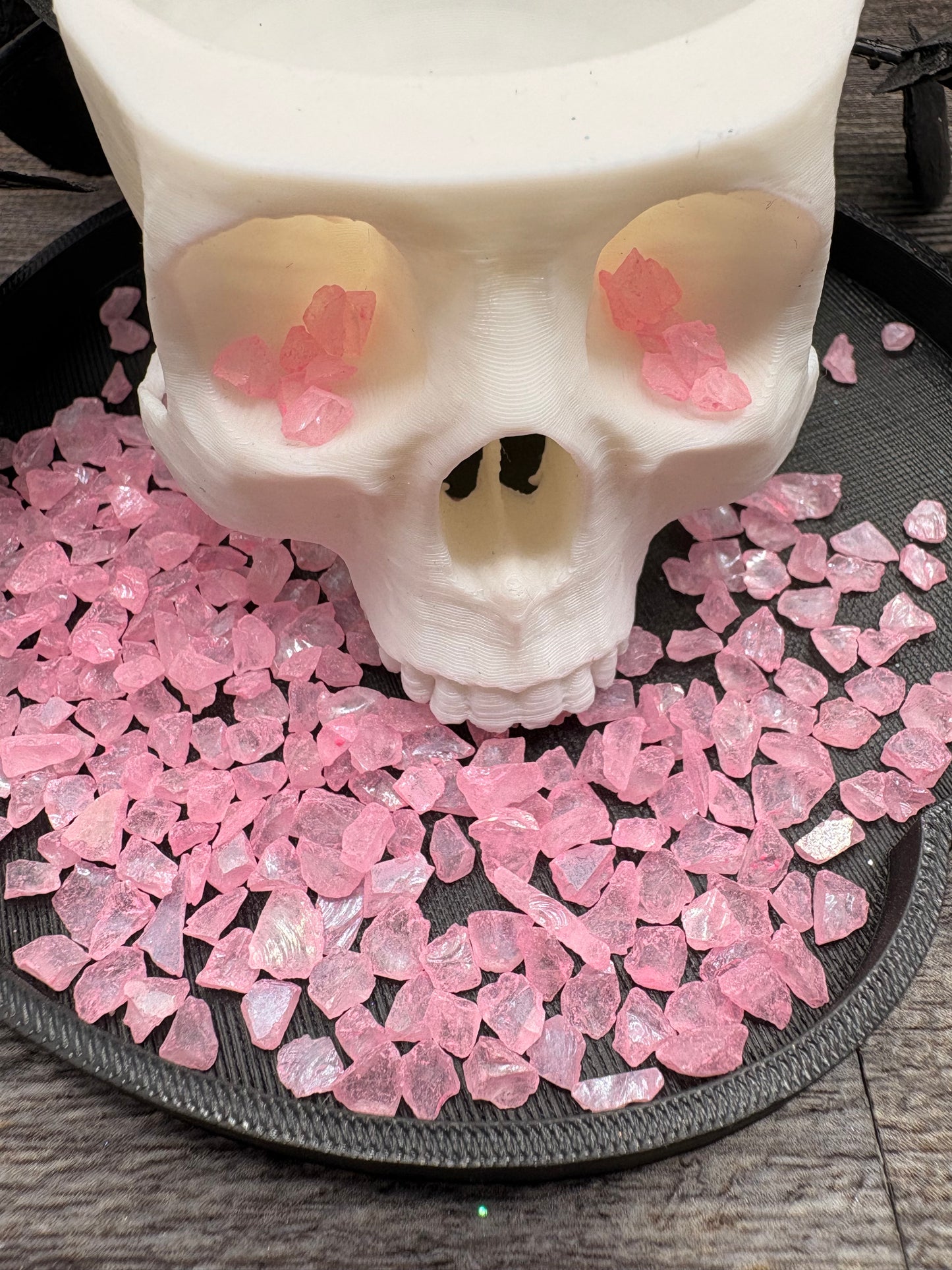 Candy Pink: UV Activated Crushed glass 1oz Wt. Not edible
