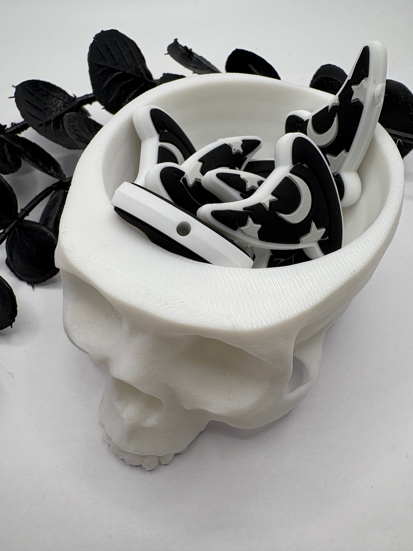 Wizard Silicone Hat Bead, Silicone focal bead, cute bead for pens, double sided print 30.5mm, 1pc