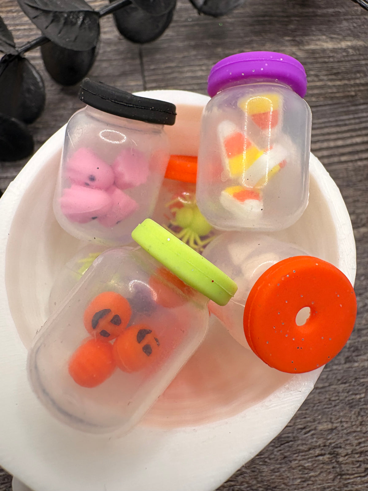 Halloween Jar 3D bead, Silicone focal, silicone bead for pens, crafting beads, supply focal, 26.5mm, 1pc