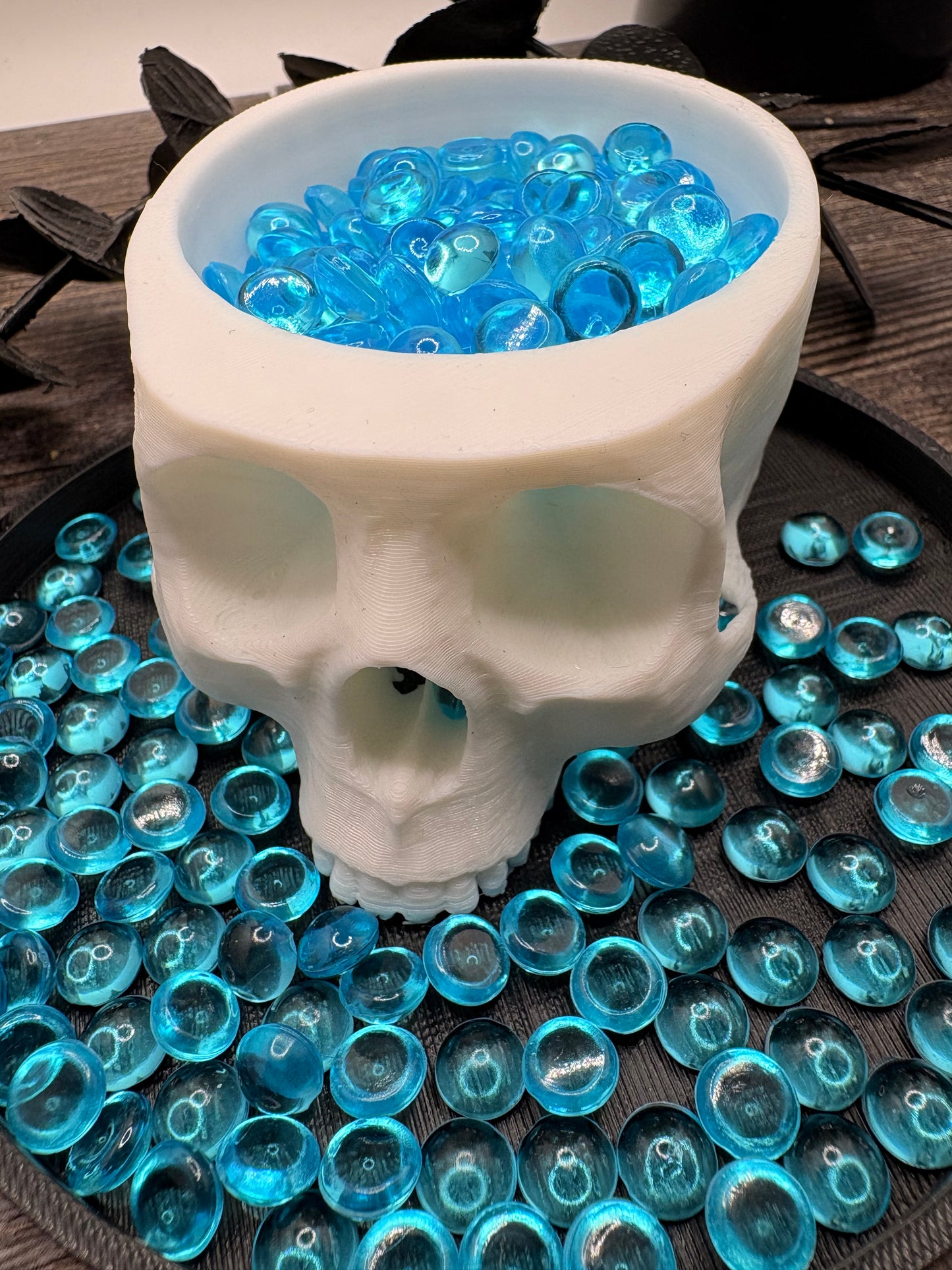 Blue Transparent: Resin Flatback Half Dome Filler, 2oz Wt.
