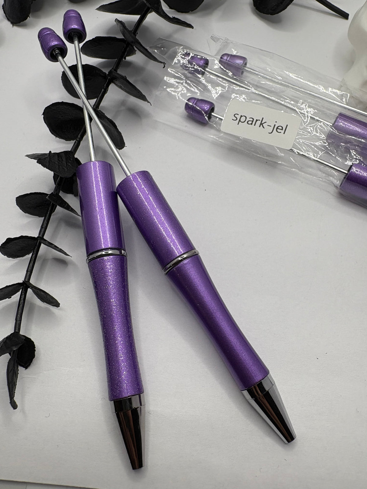 Beadable pen blanks, Beadable black ink, pen for silicone beads, for acrylic beads, pens for crafting, beadable blanks supplies