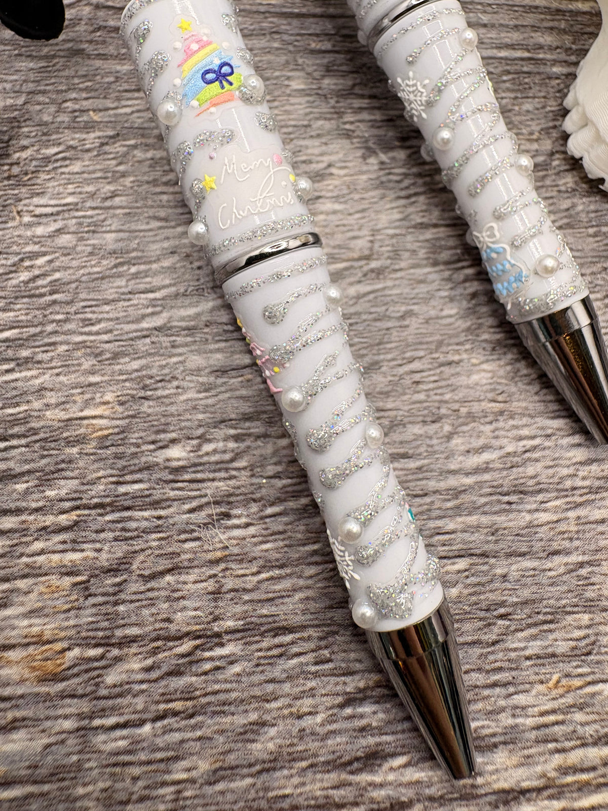 Christmas Bling Pen blank: Beadable black ink, pen for beading crafts