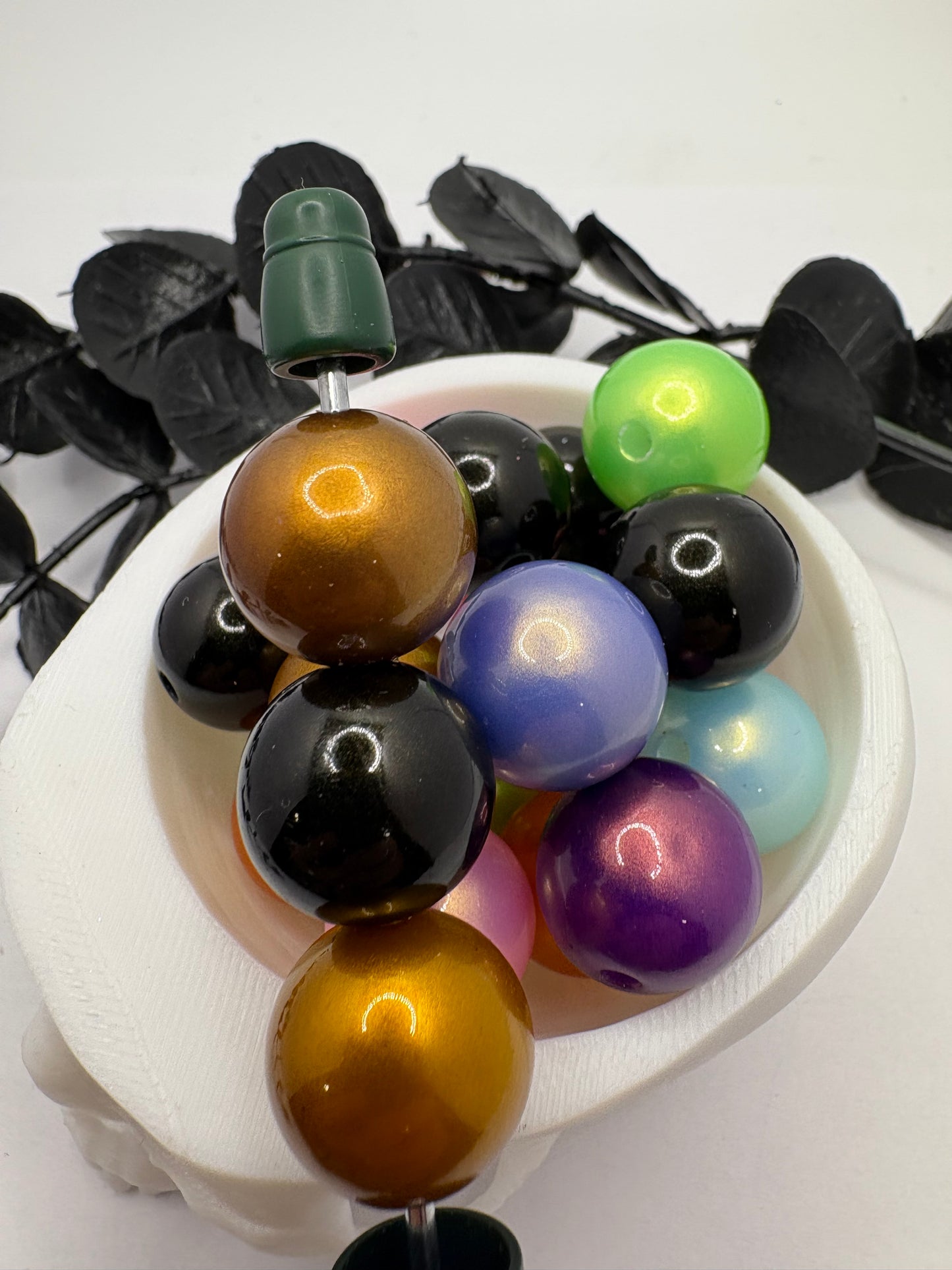 Pearlescent mix bubblegum bead, acrylic 15.5mm beads for pens, beading supplies, acrylic beads