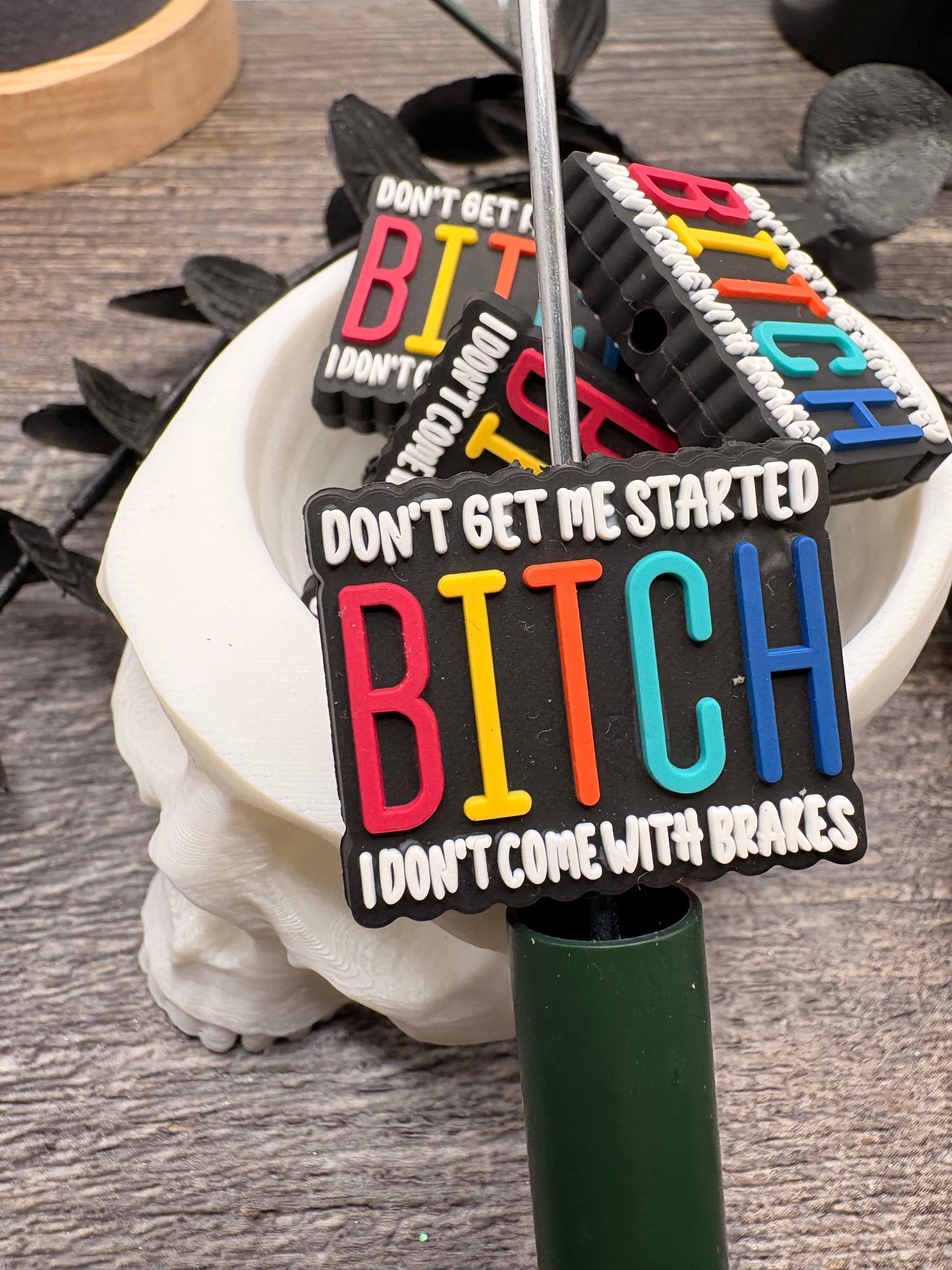 Don't Get me Started: Funny Silicone Focal Bead, 1pc 24.5mm