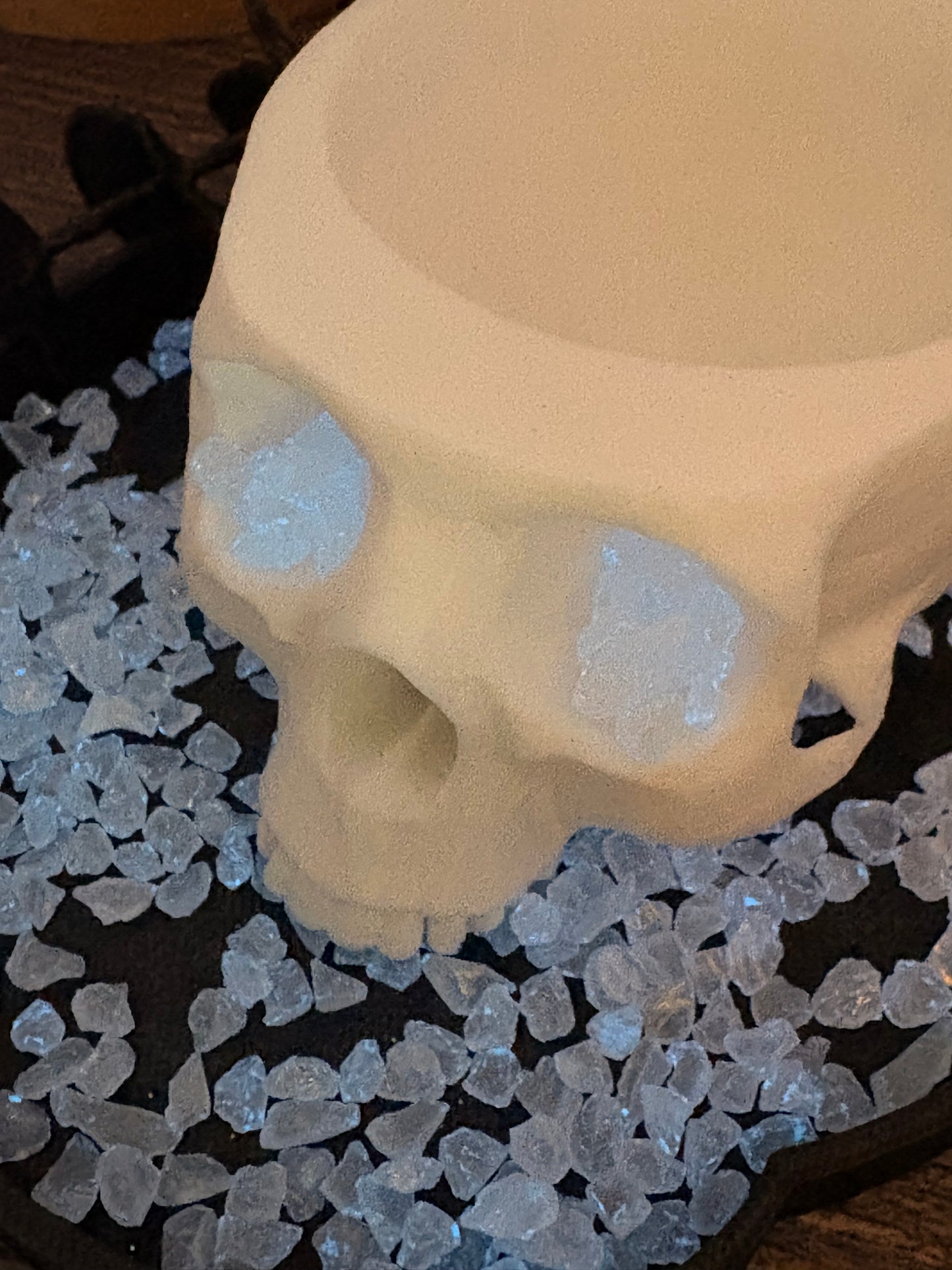 Candy White: UV Activated Blue Glow Crushed glass 1oz Wt. Not edible