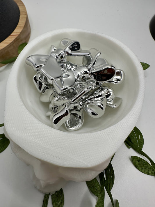 Metallic Bows 2pc bead, acrylic 21.3mm beads for pens, beading supplies, beading, metallic bows 2pc
