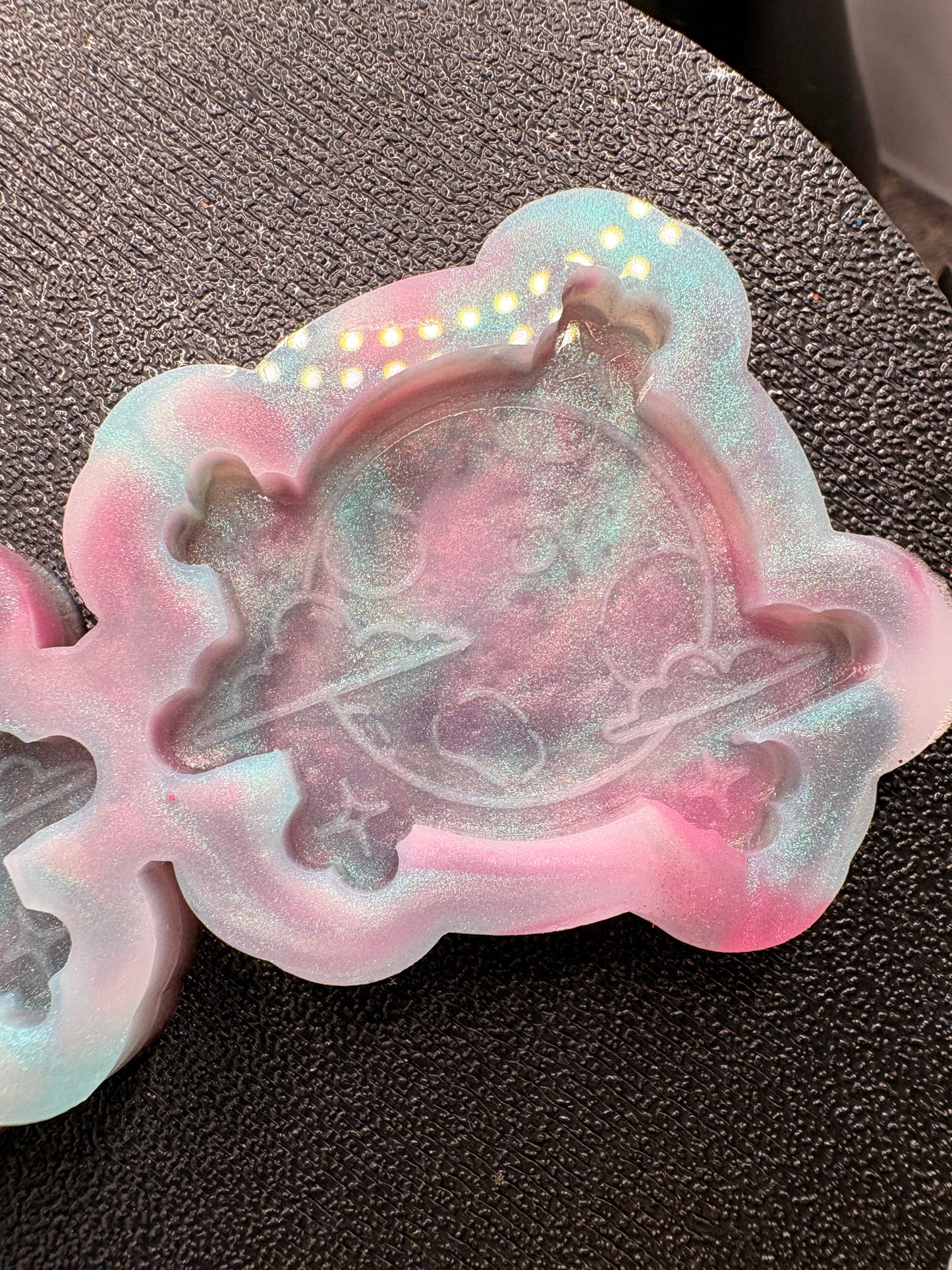 Moon and Clouds Silicone Flat: Silicone Mold for Resin Casting, 1pc