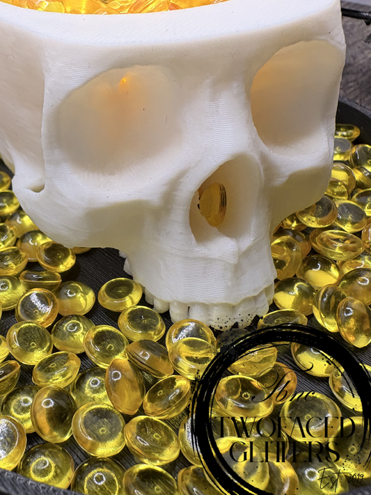 Yellow Transparent: Resin Flatback Half Dome Filler, 2oz Wt.
