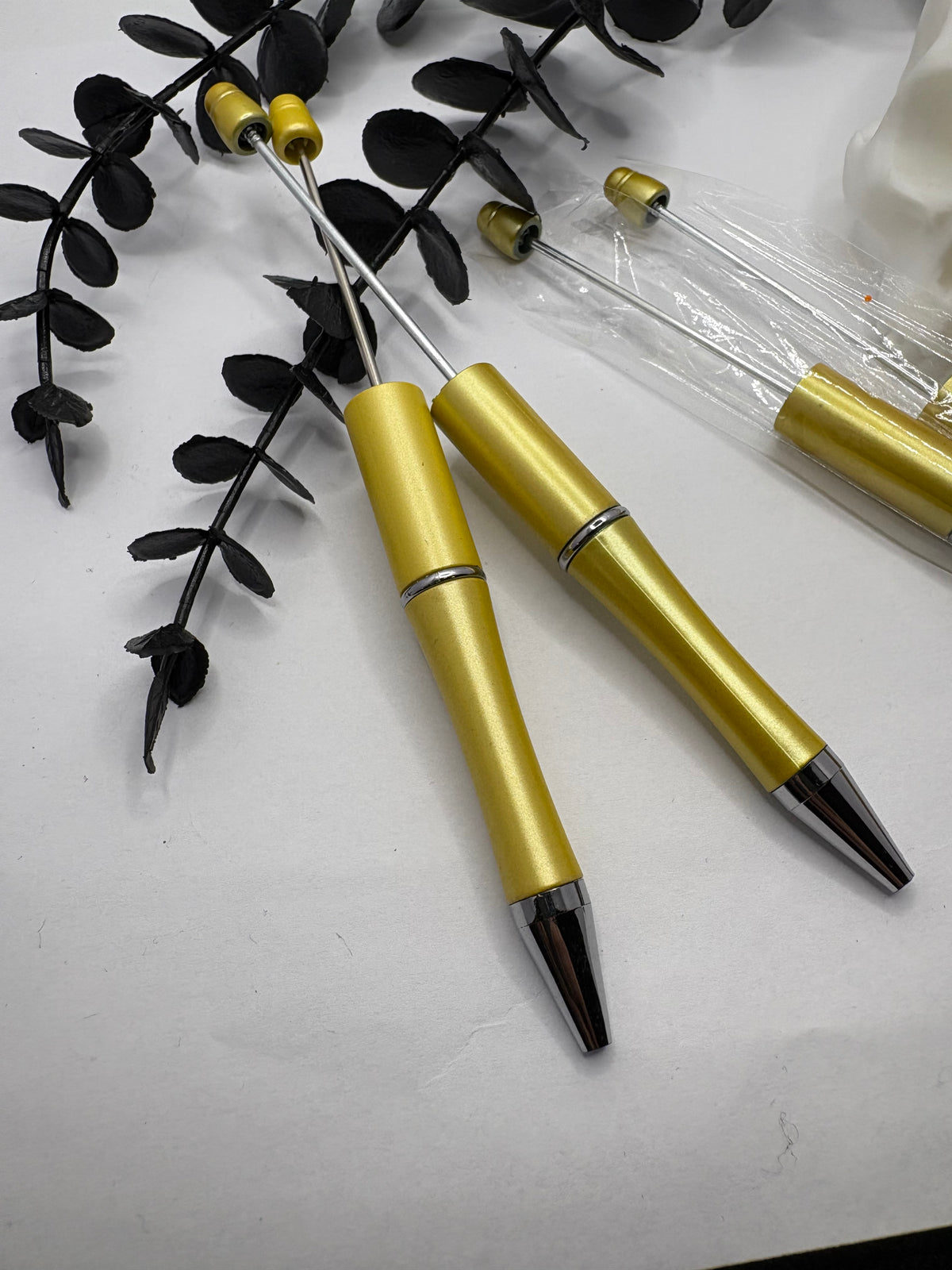 Beadable pen blanks, Beadable black ink, pen for silicone beads, for acrylic beads, pens for crafting, beadable blanks supplies