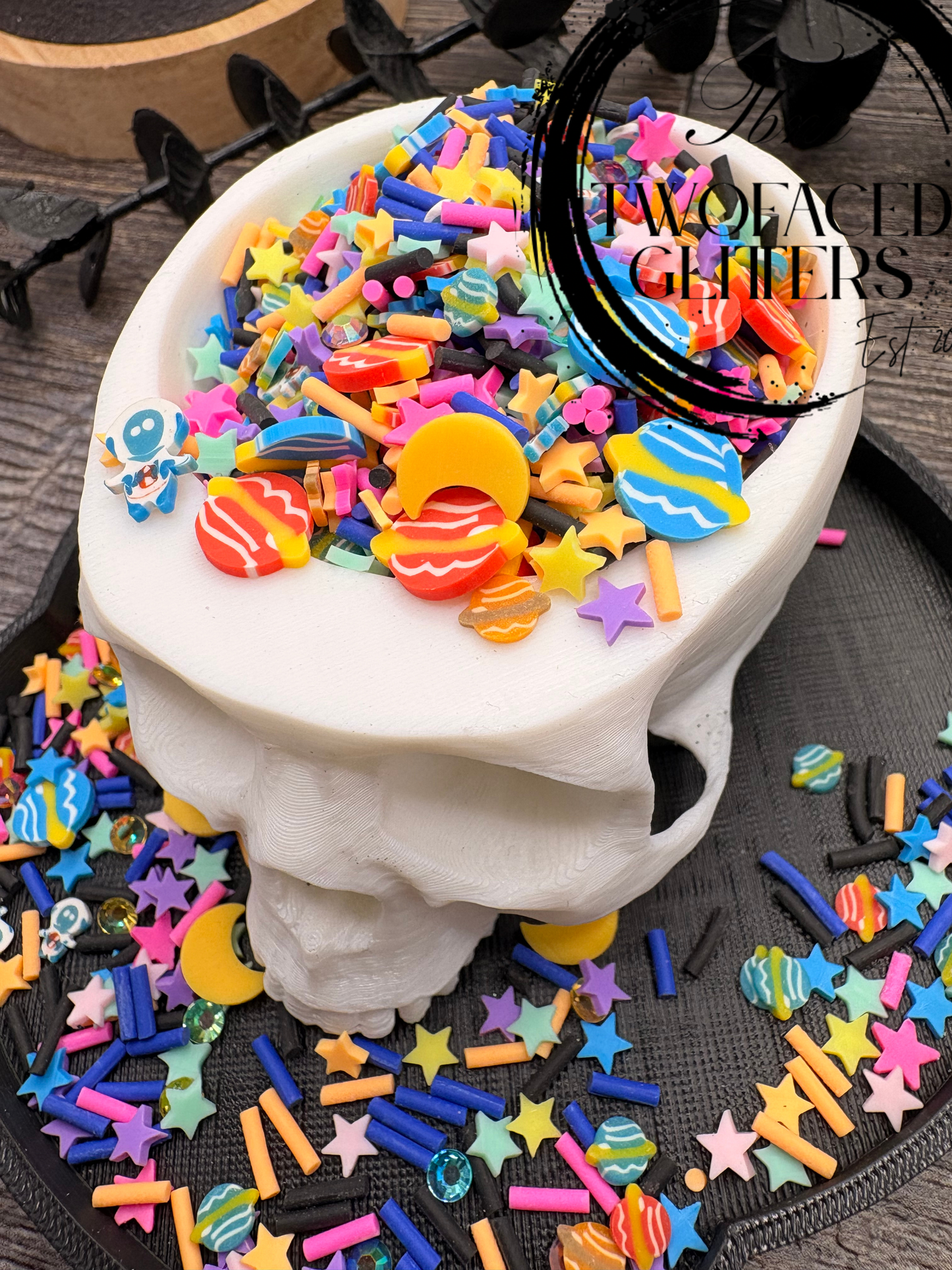 Cosmic Frizzle Filler: Mixed Media clay filler, resin accents, cute shaker fillers, crafting additives 1oz Wt.