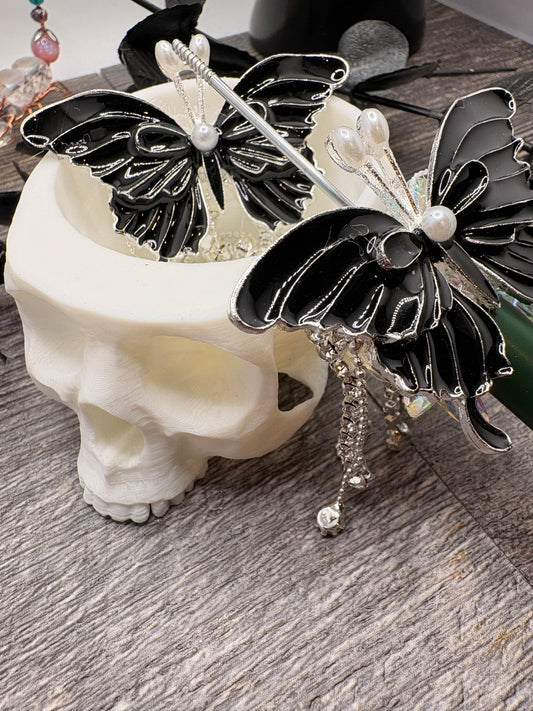 Big Butterfly Bling Focal Bead, 1pc Dangle bead 43mmx62.5mm