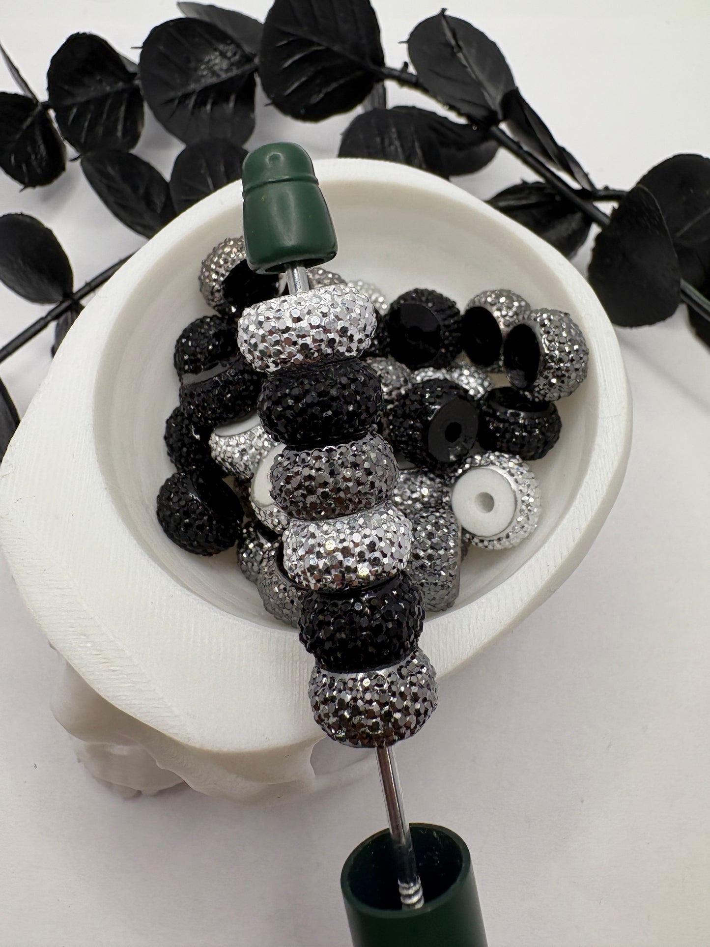 Shades mix rhinestone bead spacer, 11.5mm beads for pens, beading supplies, beading, 10pc spacers