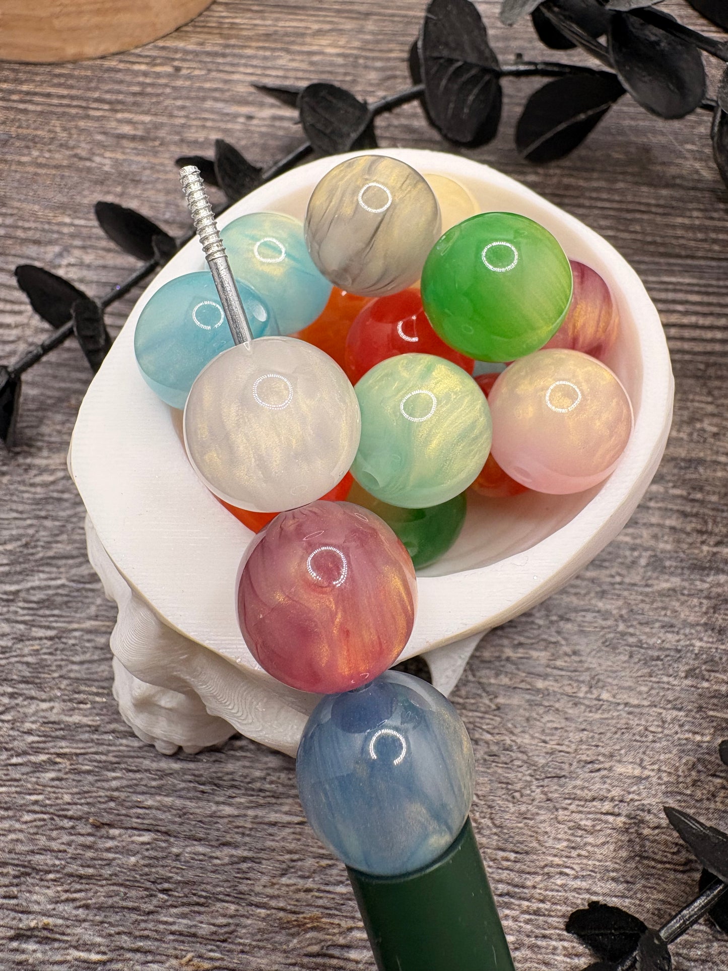 Potion Cateye bead, acrylic 15.5mm beads for pens, beading supplies, acrylic beads
