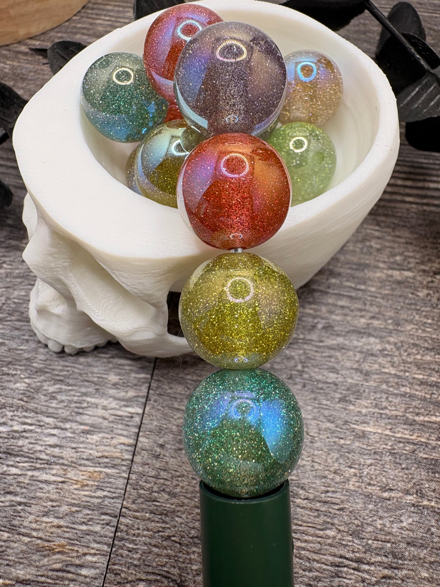Stardust: Color mix bubblegum bead, acrylic 15.5mm beads for pens, beading supplies, acrylic beads