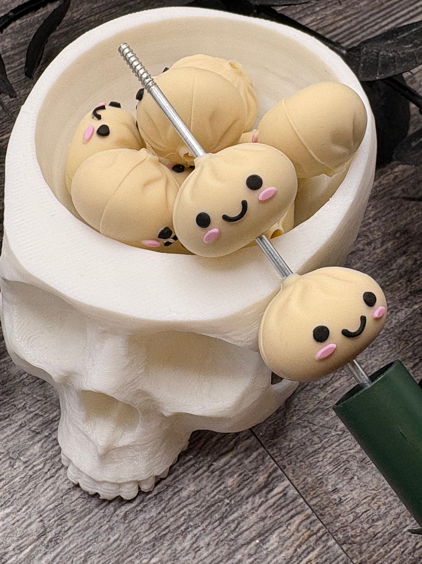 Dumpling 3d, cute silicone bead, beads for pens, focal bead, 23mm, 1pc