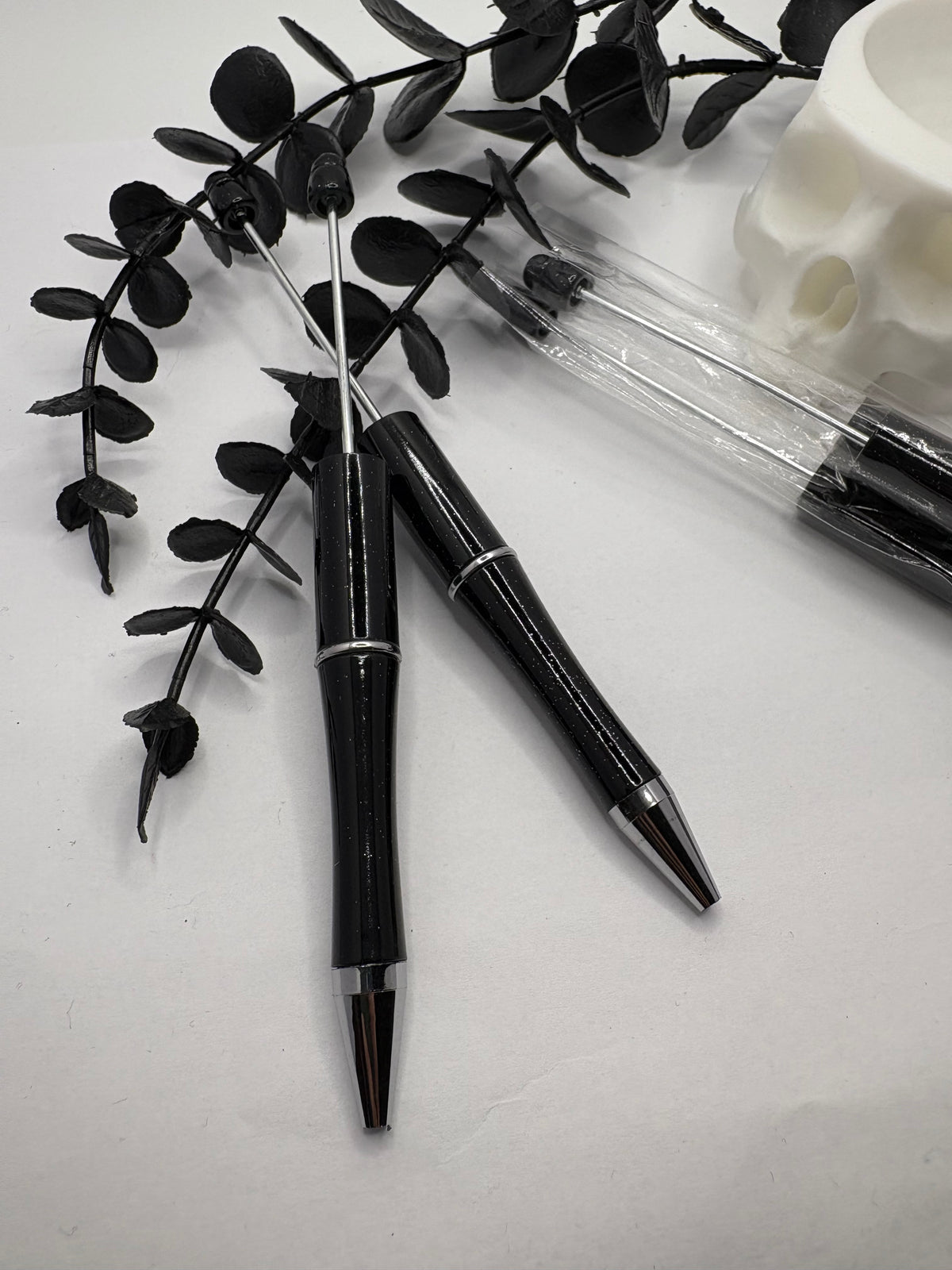 Beadable pen blanks, Beadable black ink, pen for silicone beads, for acrylic beads, pens for crafting, beadable blanks supplies