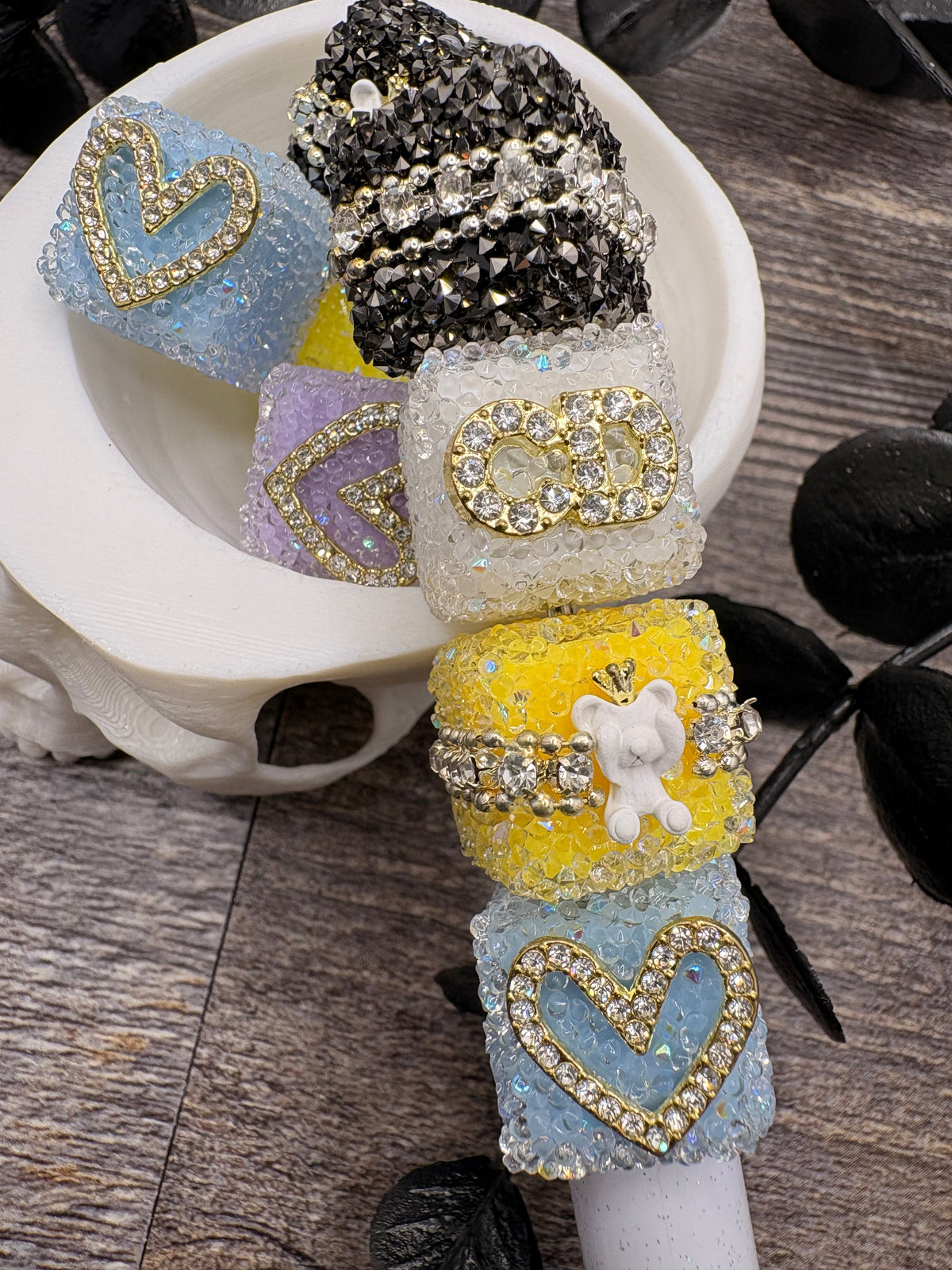 Sugar Cube Beads Fancy: 17mm color mix beads, 5pc