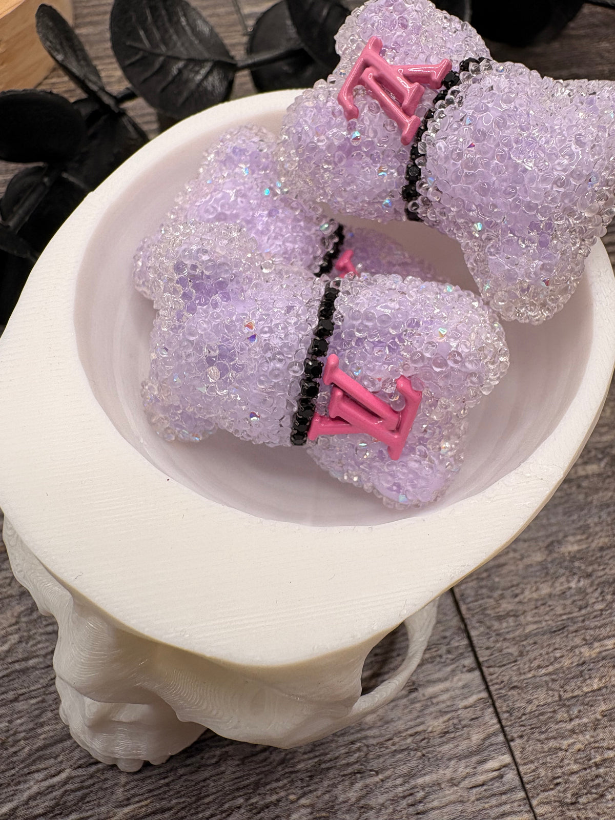 LV Fancy Sugar Bear, 1pc purple 36mm bead for crafting