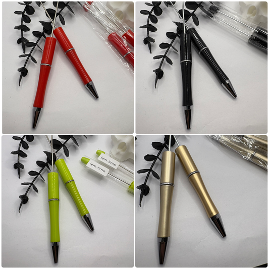 Beadable pen blanks, Beadable black ink, pen for silicone beads, for acrylic beads, pens for crafting, beadable blanks supplies