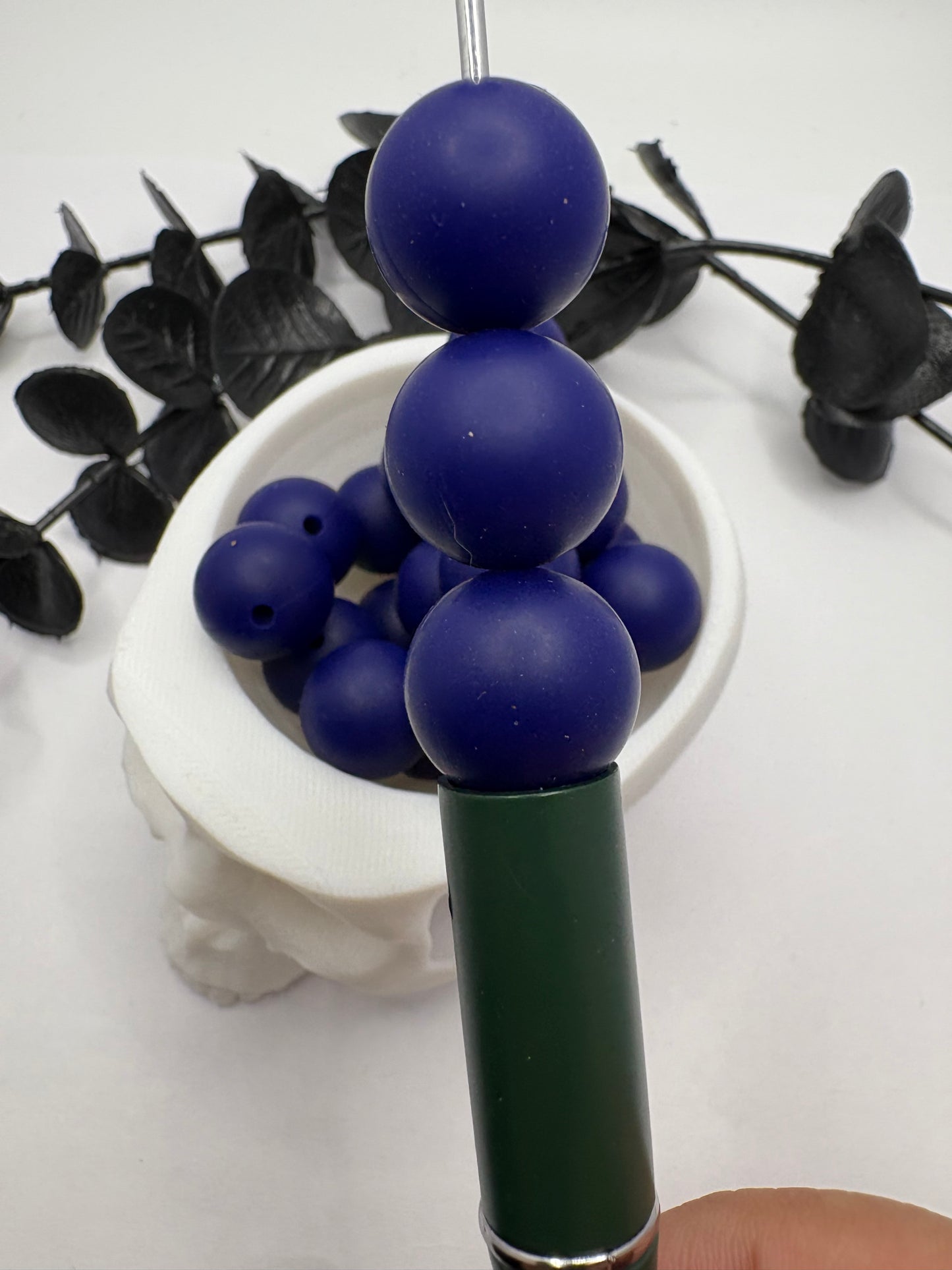 Silicone Navy Blue bead, 15mm beads for pens, beading supplies, beading, pvc silicone beads
