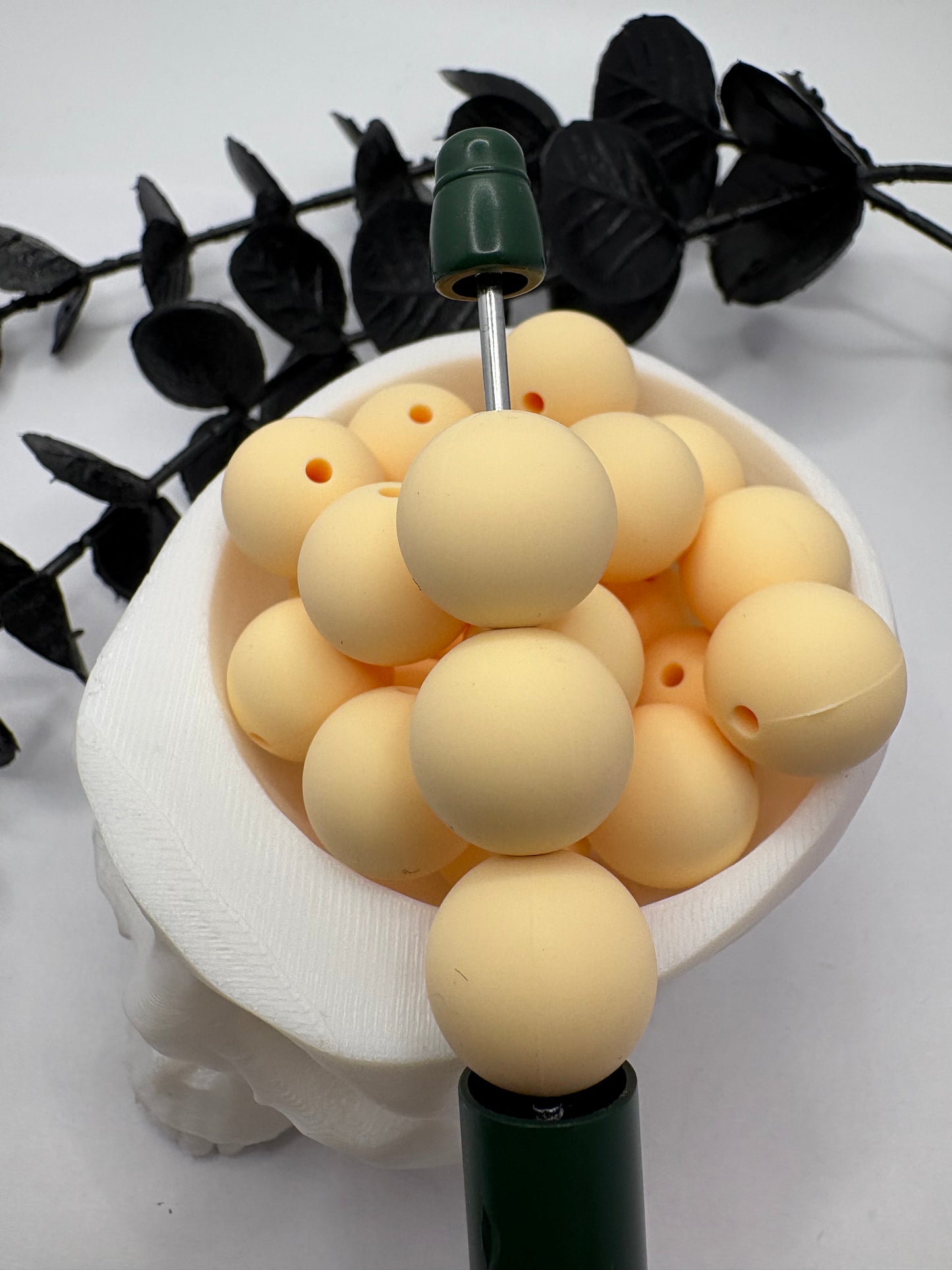 Silicone Lt. Banana bead, 15mm beads for pens, beading supplies, beading, pvc silicone beads