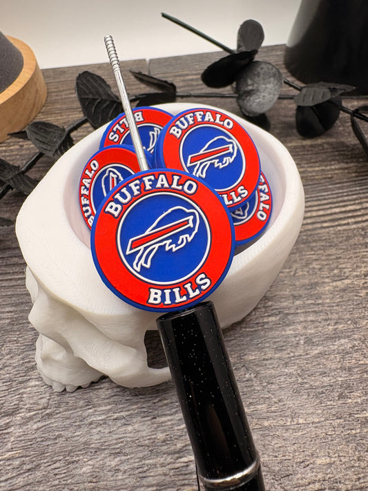 Bills football pen bead colorful, crafting beads, supplies, focal, silicone supply bead, silicone focal for beadable items, 28mm