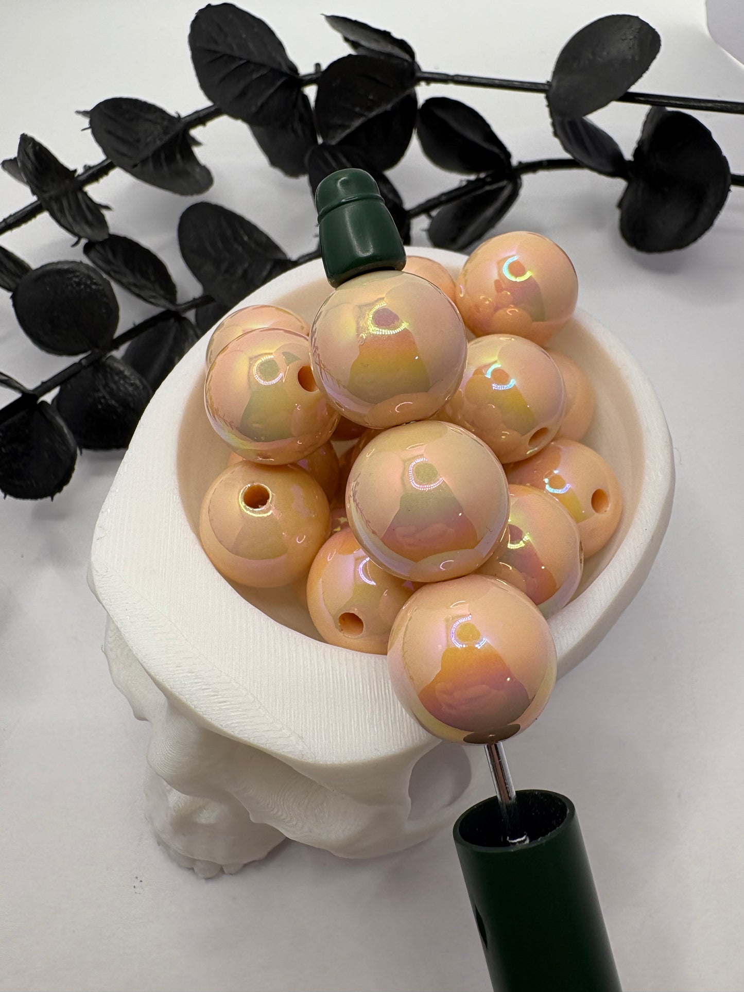 Nude Holo bead, acrylic 15.5mm beads for pens, beading supplies, beading Skin tone