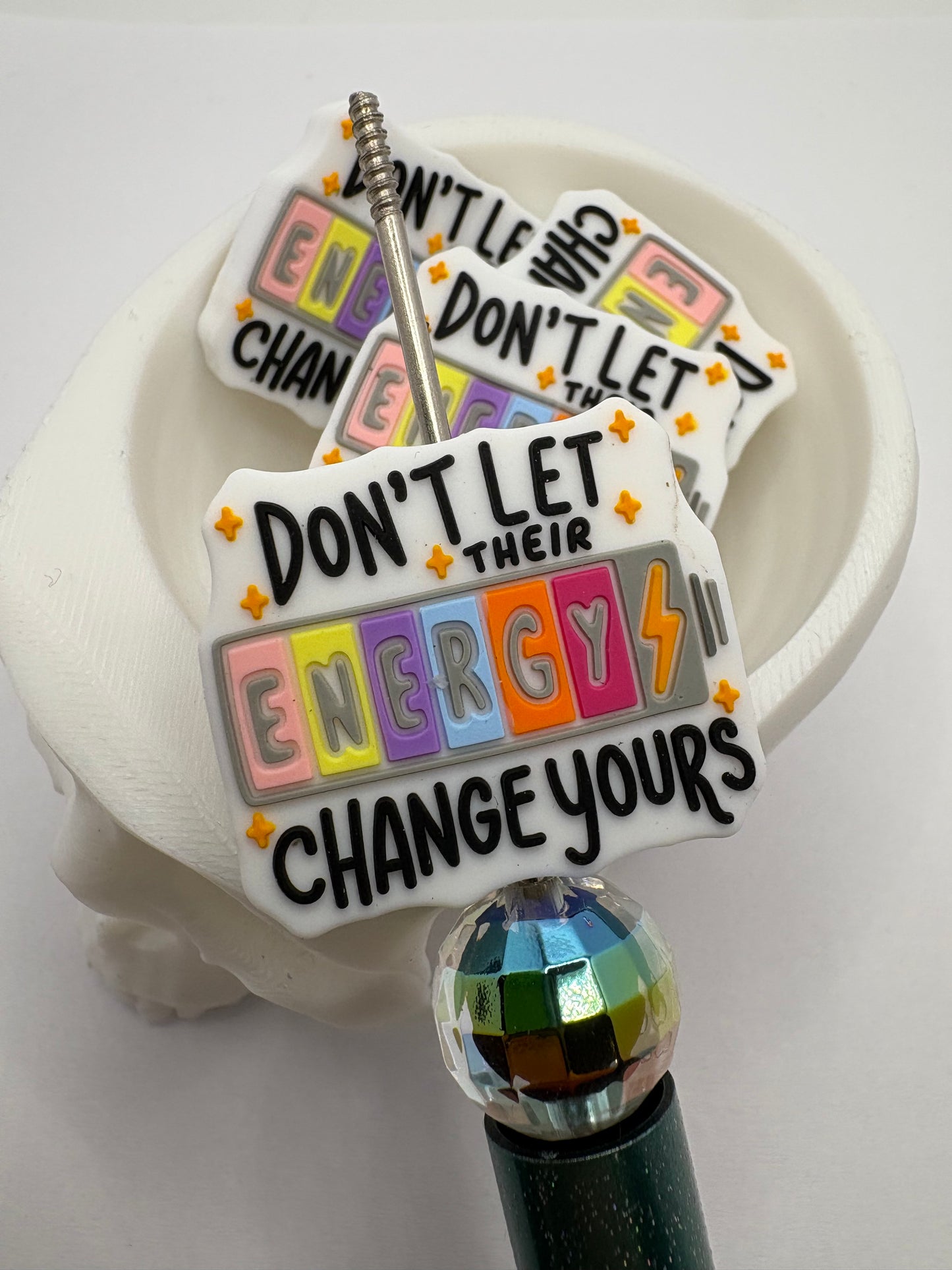 Don't let their energy change yours focal, silicone bead, silicone bead for pens, crafting beads, silicone supply bead 27mm