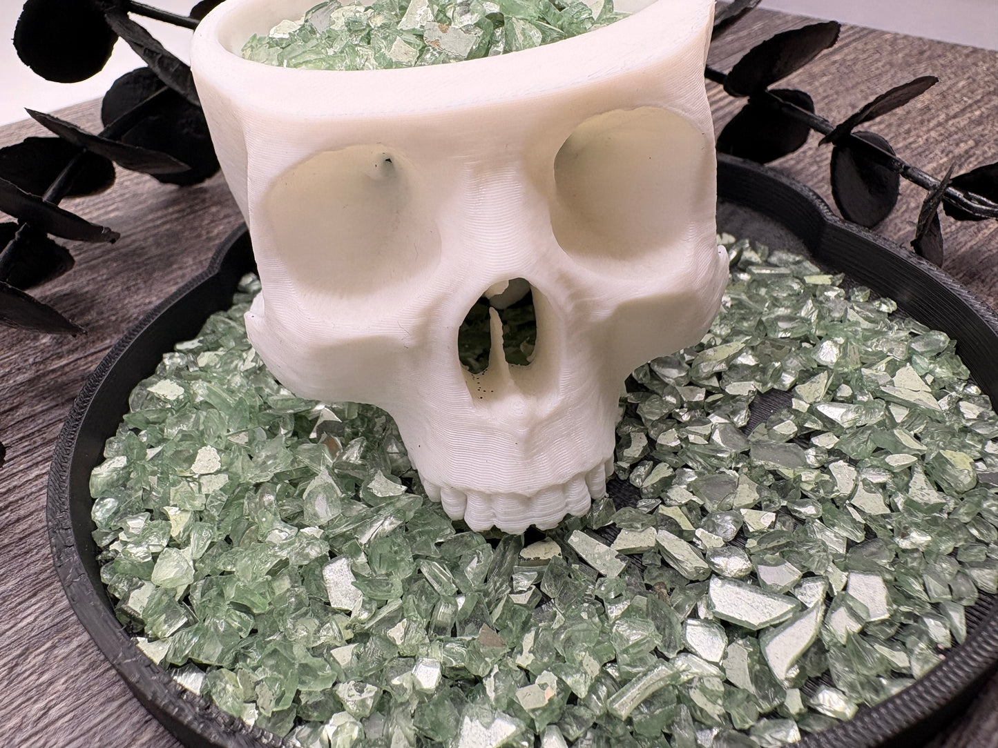 Green: Translucent Crushed glass, resin fillers, candle making supplies 1oz by weight, crushed glass for crafting