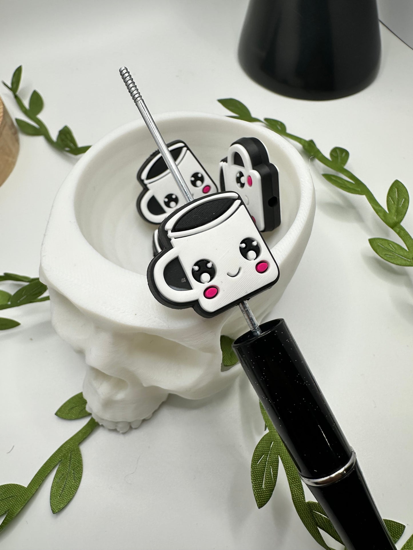 Cute Mug focal bead, silicone bead, silicone bead for pens, crafting beads, supplies focal, silicone supply bead 22.5mm