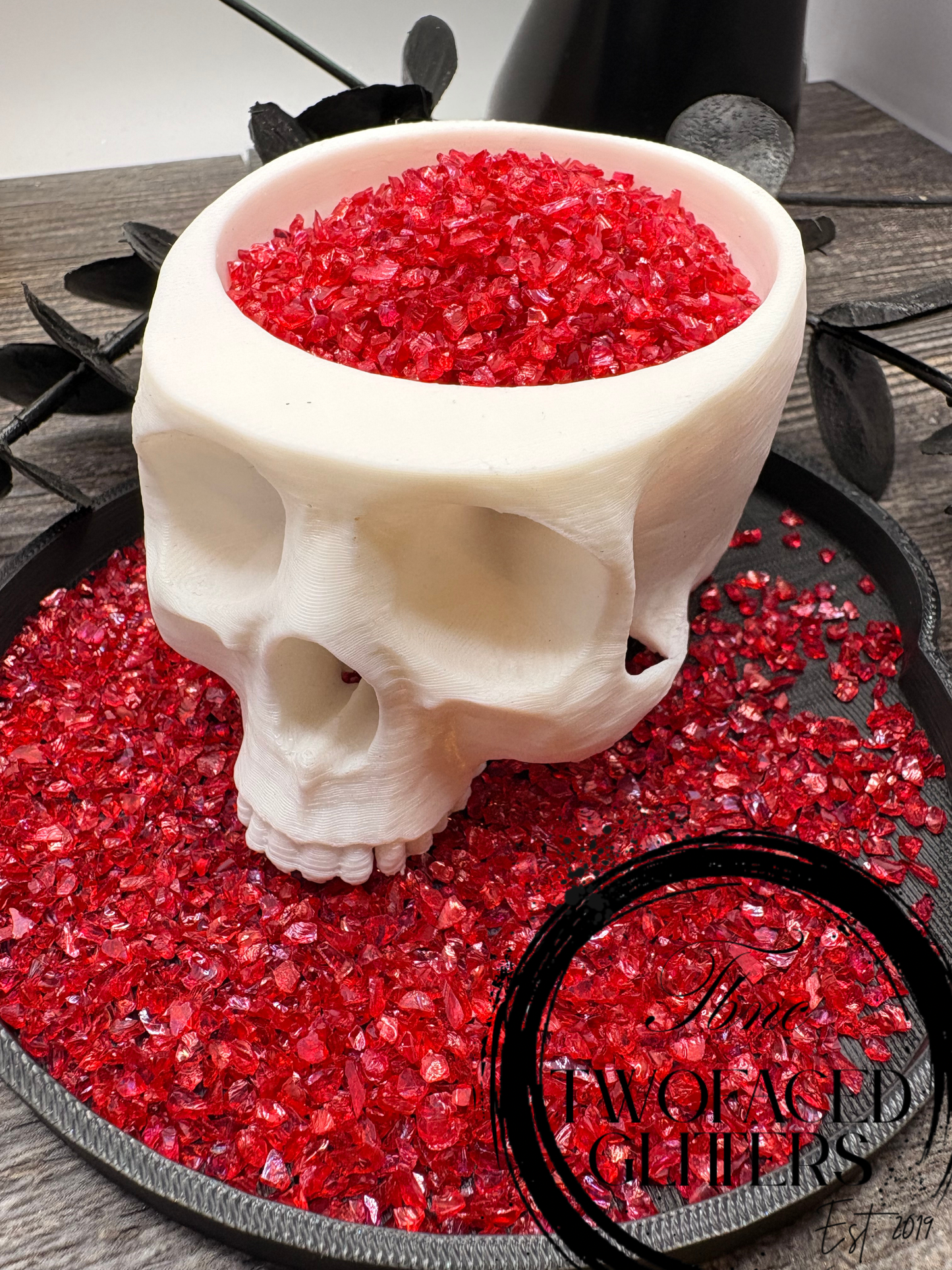 Pomegranate Sugar: Crushed glass, Sugar Series 1oz Wt. Not edible