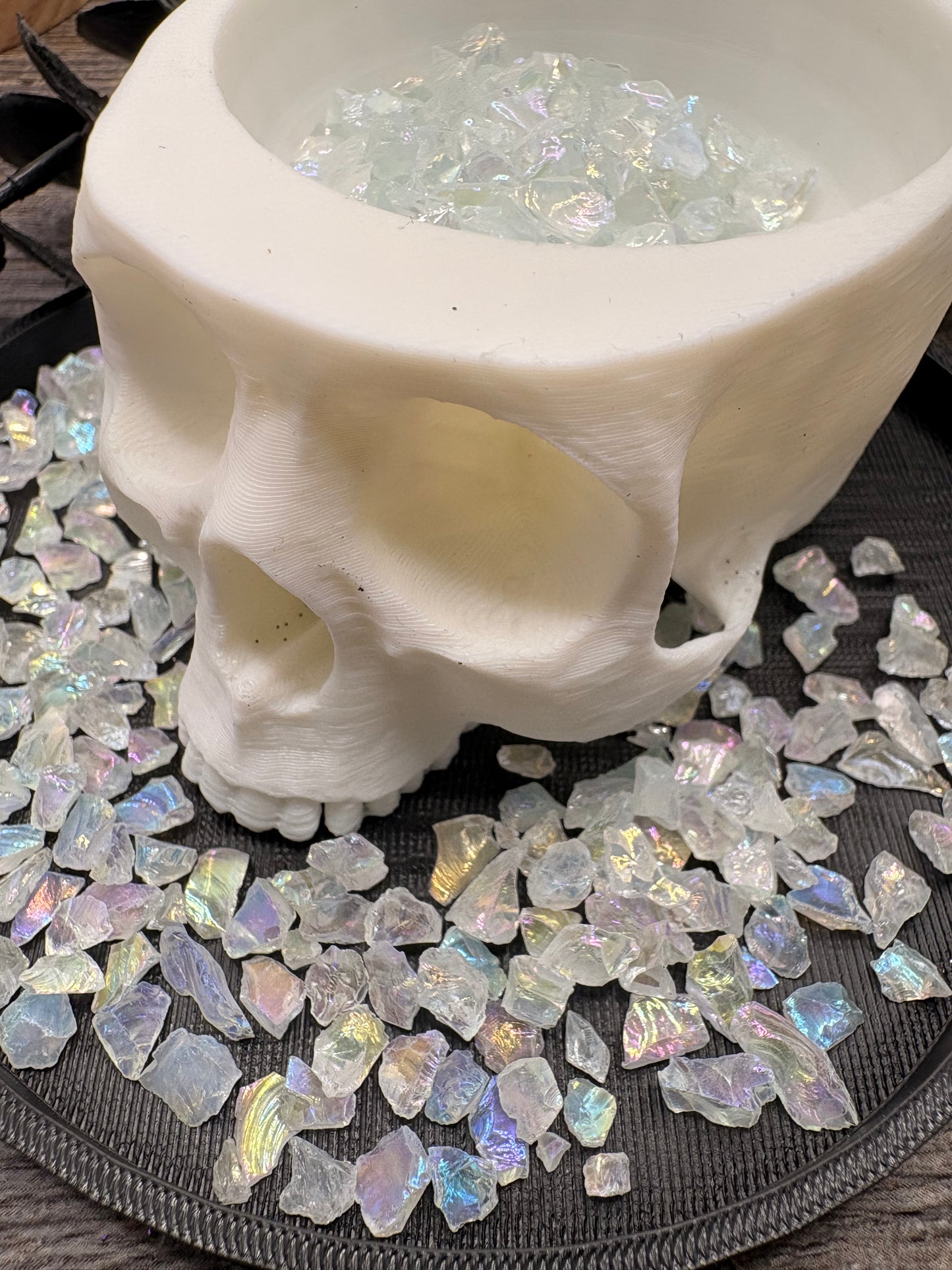 Eskimo: Holographic Translucent Crushed glass, resin fillers, candle making supplies 1oz by weight, crushed glass for crafting