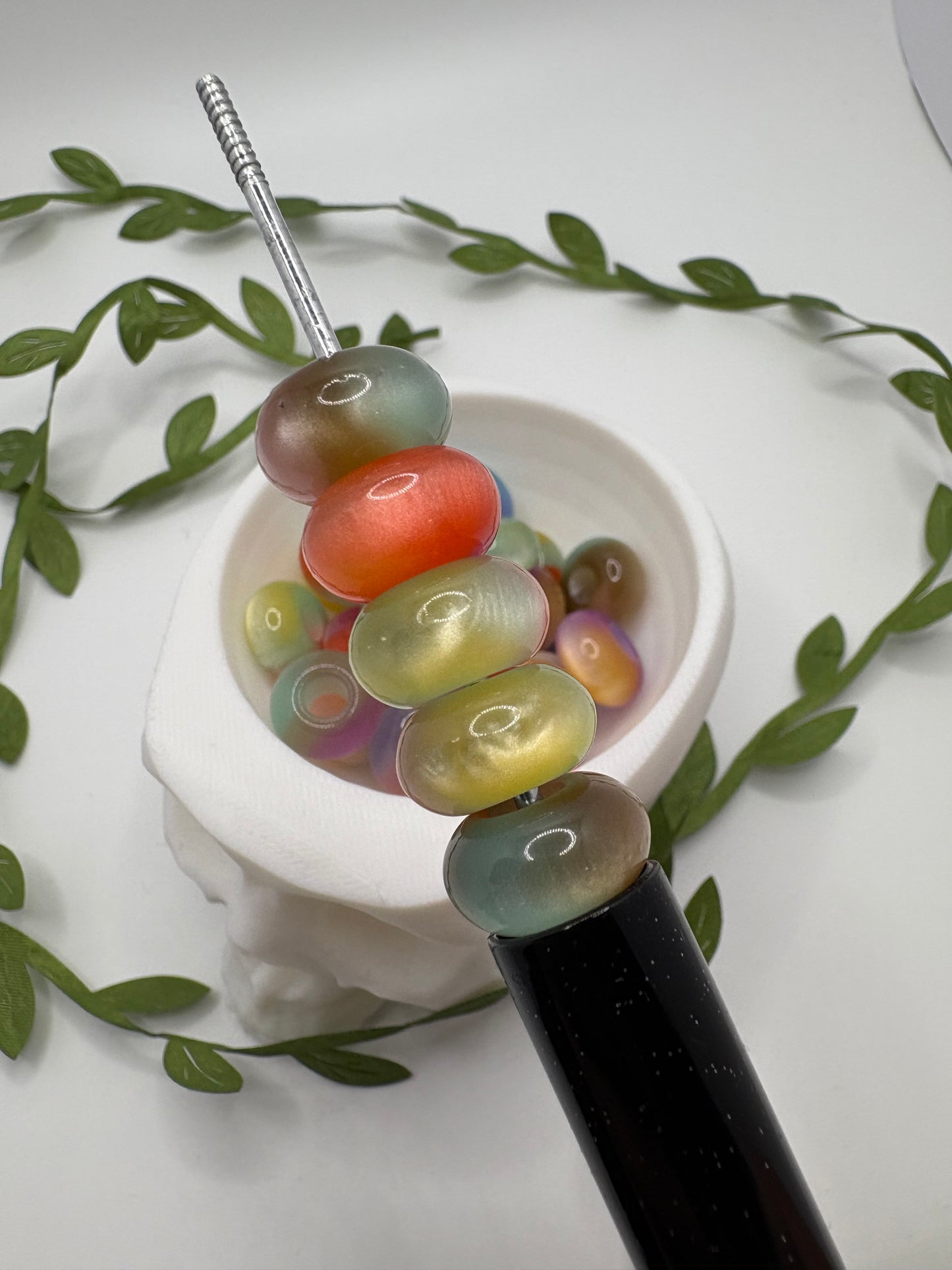 14mm Gradient Abacus acrylic spacer, beads for pens, beading supplies, beading, 5pc spacers, jewelry making