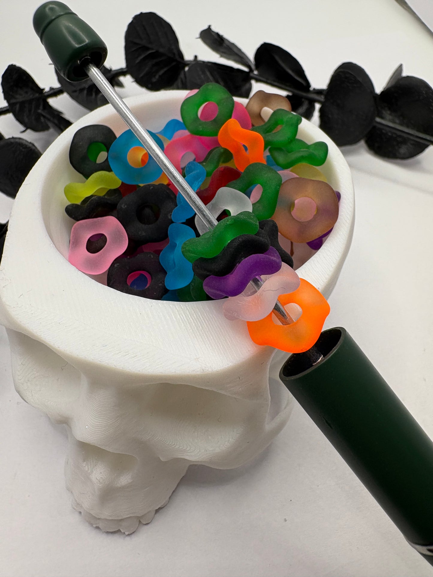 Acrylic Frosted IR Wavy spacer, 12mm beads for pens, beading supplies beading, 20pc