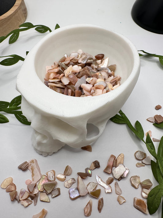 Rose pink shell chip mix, filler, crafting chips, natural shell mix glossed chips, resin fillers, candle making supplies 1oz by weight