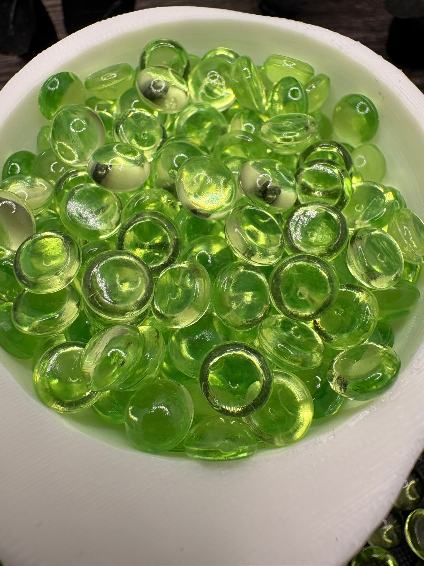 Green Transparent: Resin Flatback Half Dome Filler, 2oz Wt.