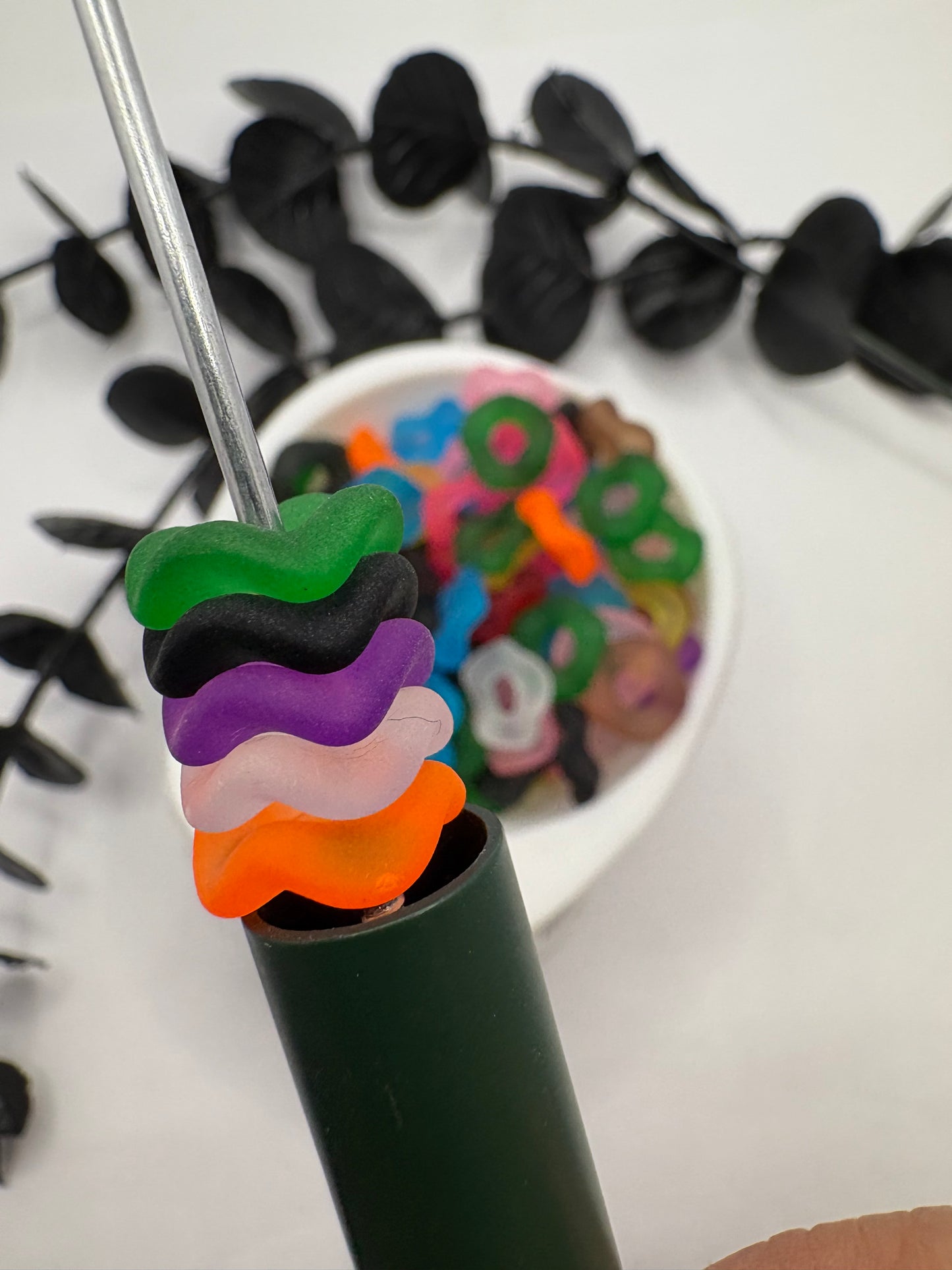 Acrylic Frosted IR Wavy spacer, 12mm beads for pens, beading supplies beading, 20pc