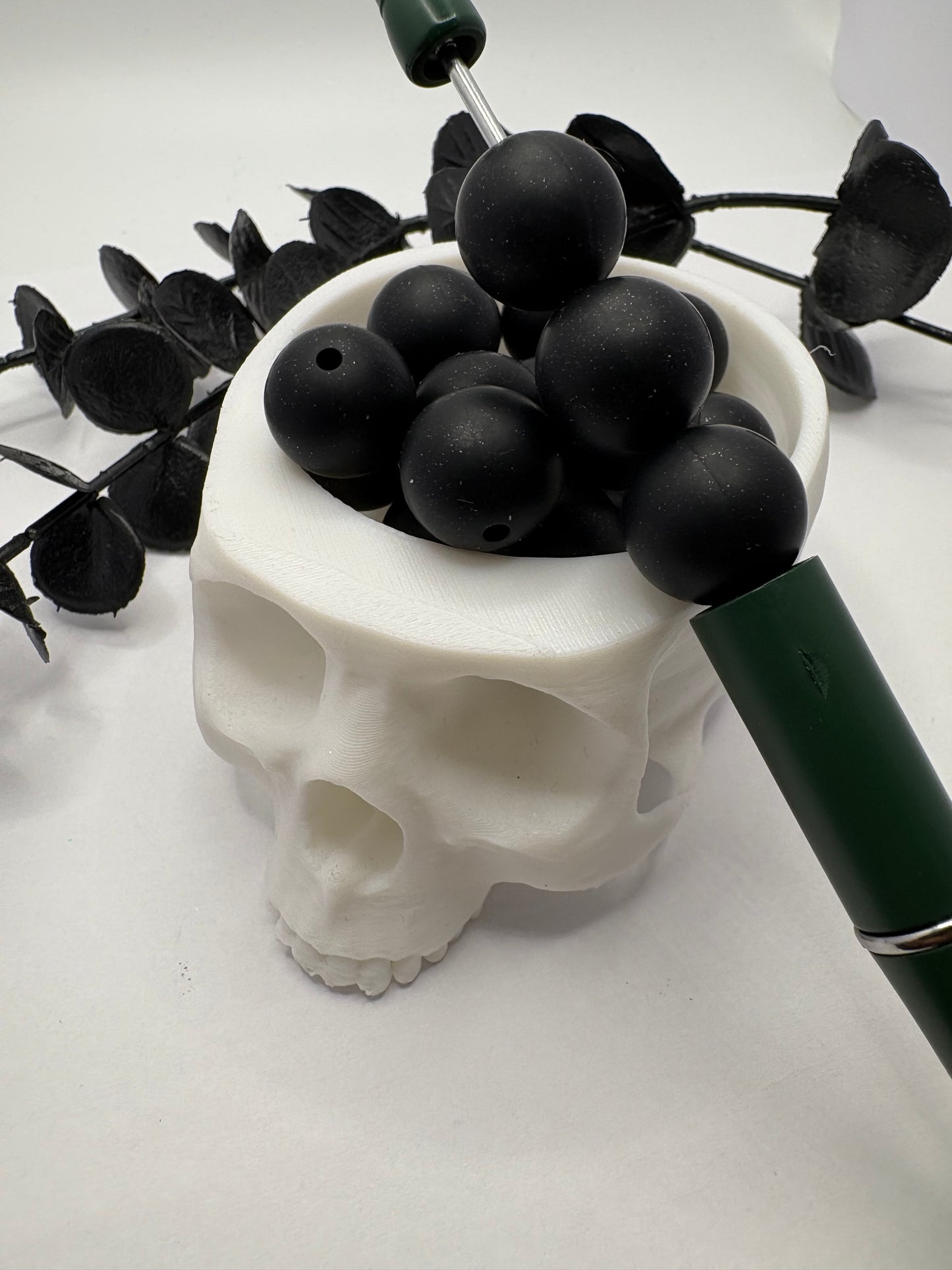 Silicone Black Glitter bead, 15mm beads for pens, beading supplies, beading, pvc silicone beads