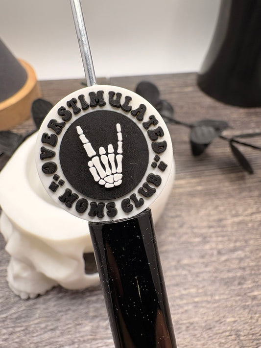 Overstimulated moms club Bead, Silicone focal, silicone bead for pens, crafting beads, supply, focal, 24.5mm