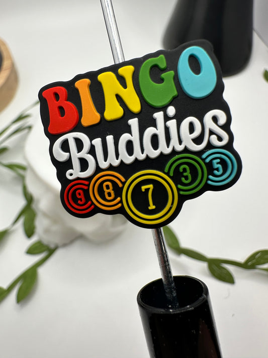 Bingo Buddies focal bead, silicone bead, silicone bead for pens, crafting beads, supplies, focal, silicone supply bead 26mm