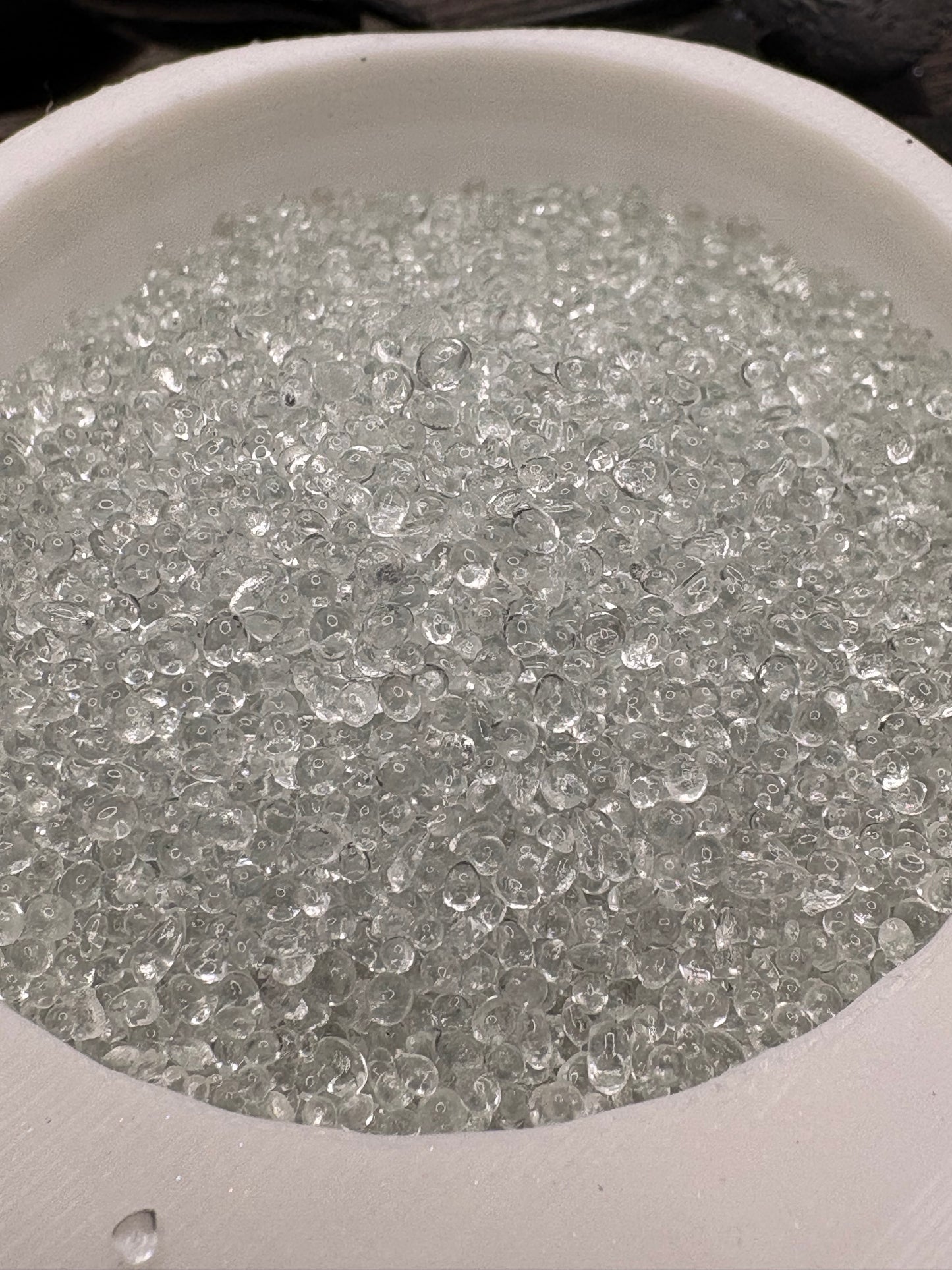 Freeform Glass Bead Filler: No Hole, Clear Transparent 1oz Wt.