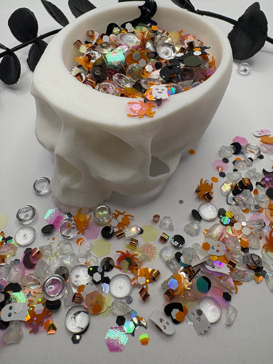 Trick O Clock, mixed media filler, custom add-in crafting, shaker resin bits, filler decor, resin crafting, 1oz wt