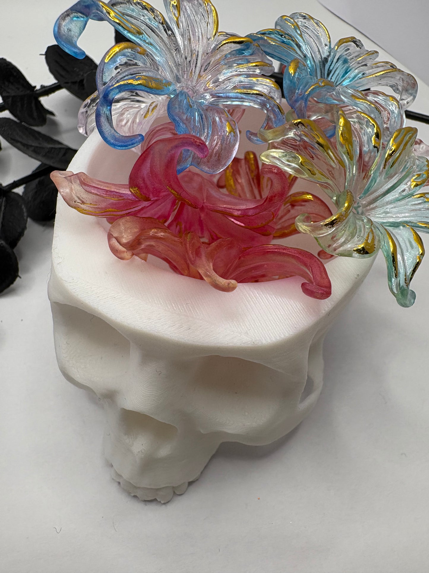 Big Flower fancy bead, acrylic 43mm beads for pens, beading supplies, beading, 5pc mix