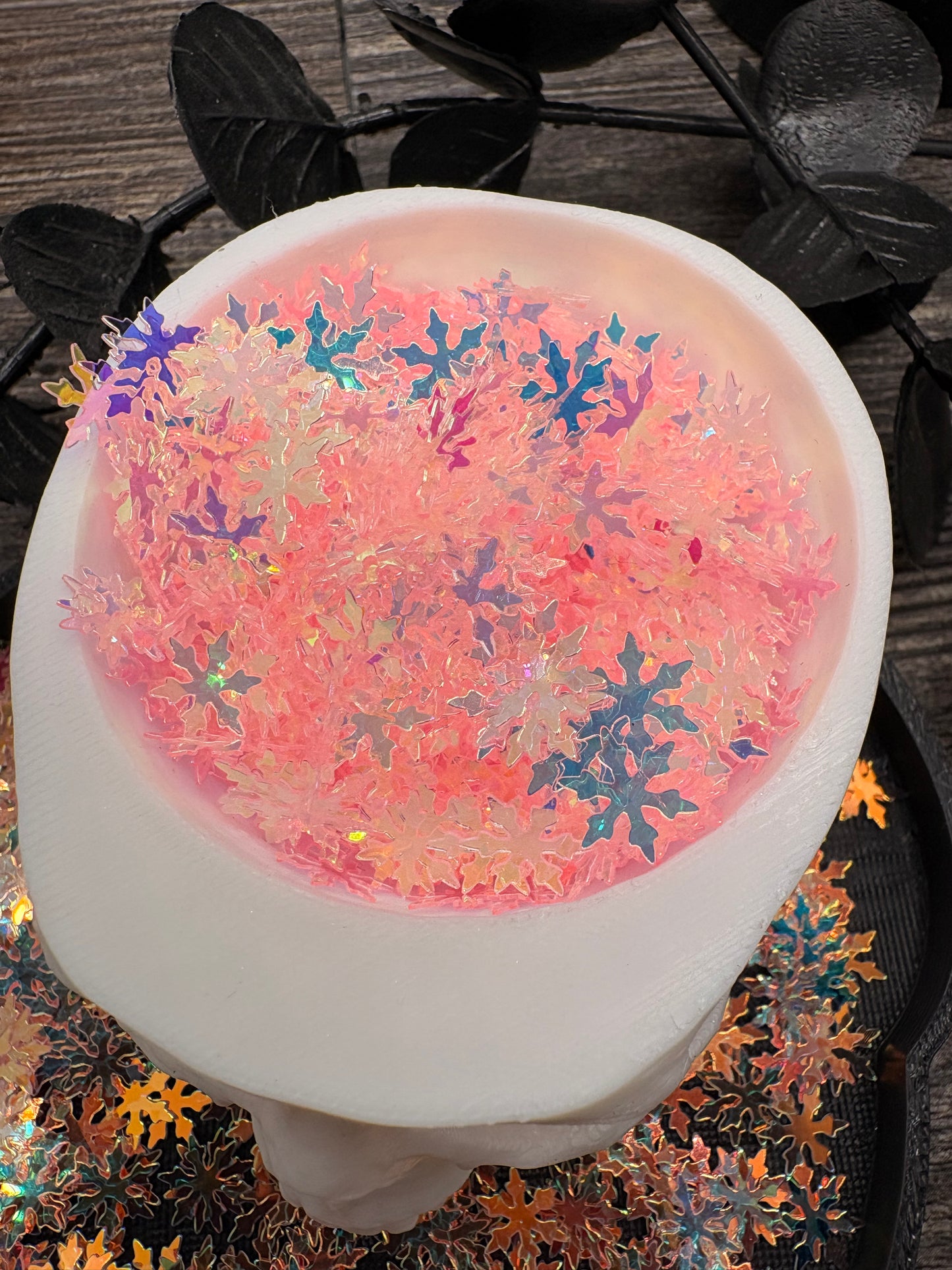Holographic Snowflakes: Pink/Purple Shaped Sequin 10g Wt.