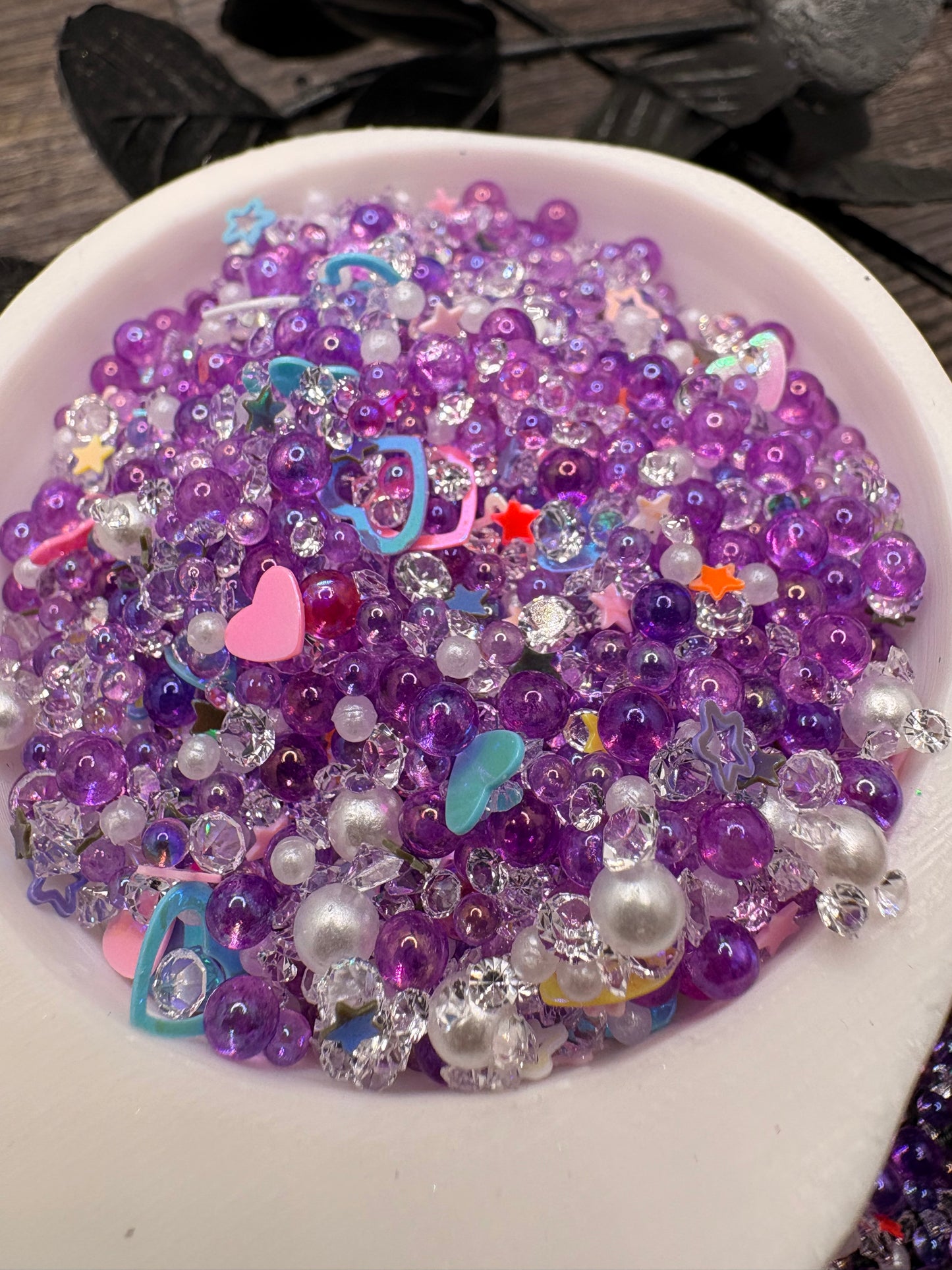 Chaotic Purple Dyed Filler: Mixed Media filler, resin accents, cute shaker fillers, crafting additives 1oz Wt.