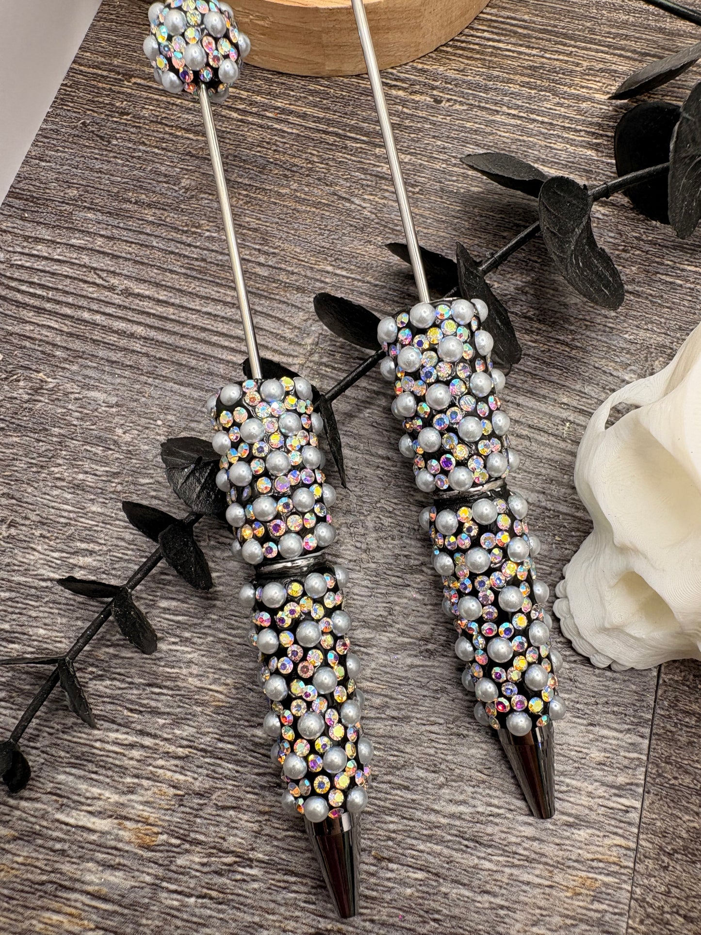 Black Bling Pen blank: Beadable black ink, pen for beading crafts